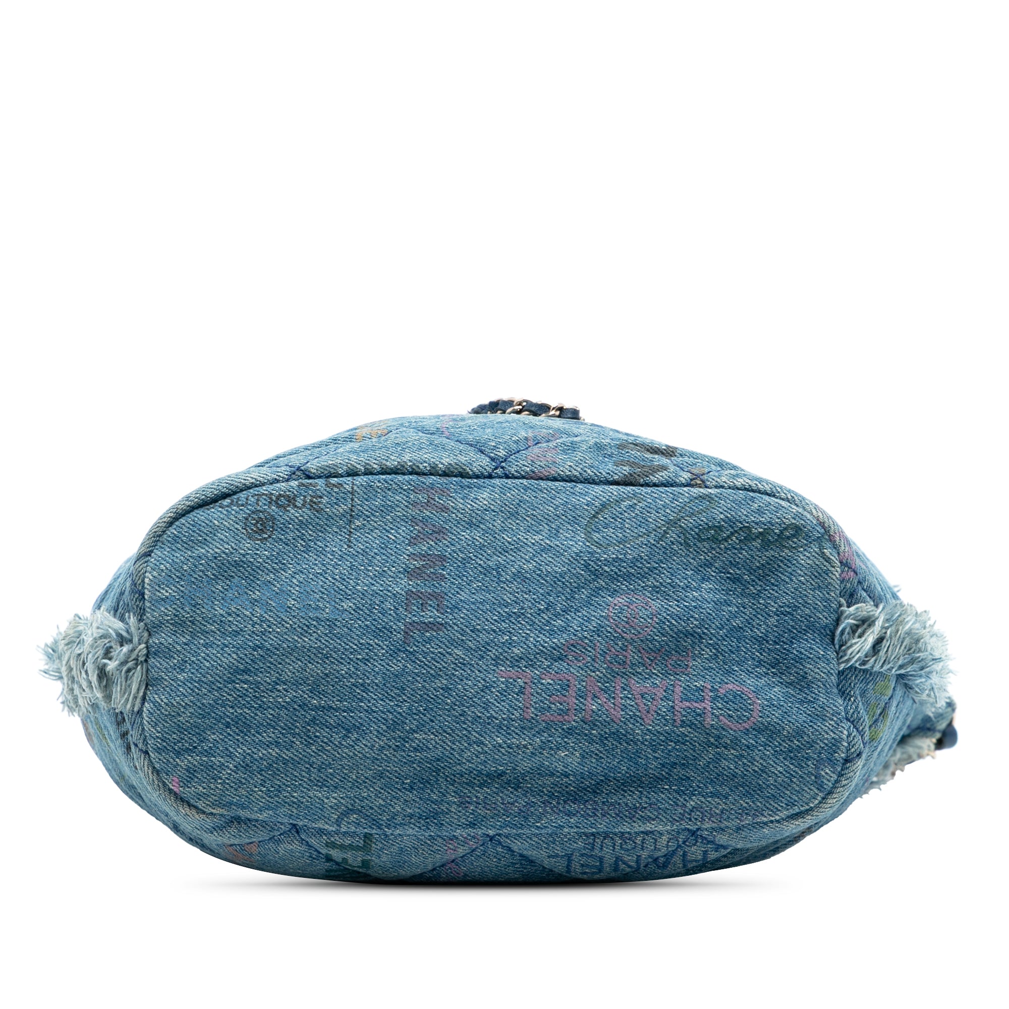 Chanel Medium Quilted Denim Mood Bucket with Chain - image 3
