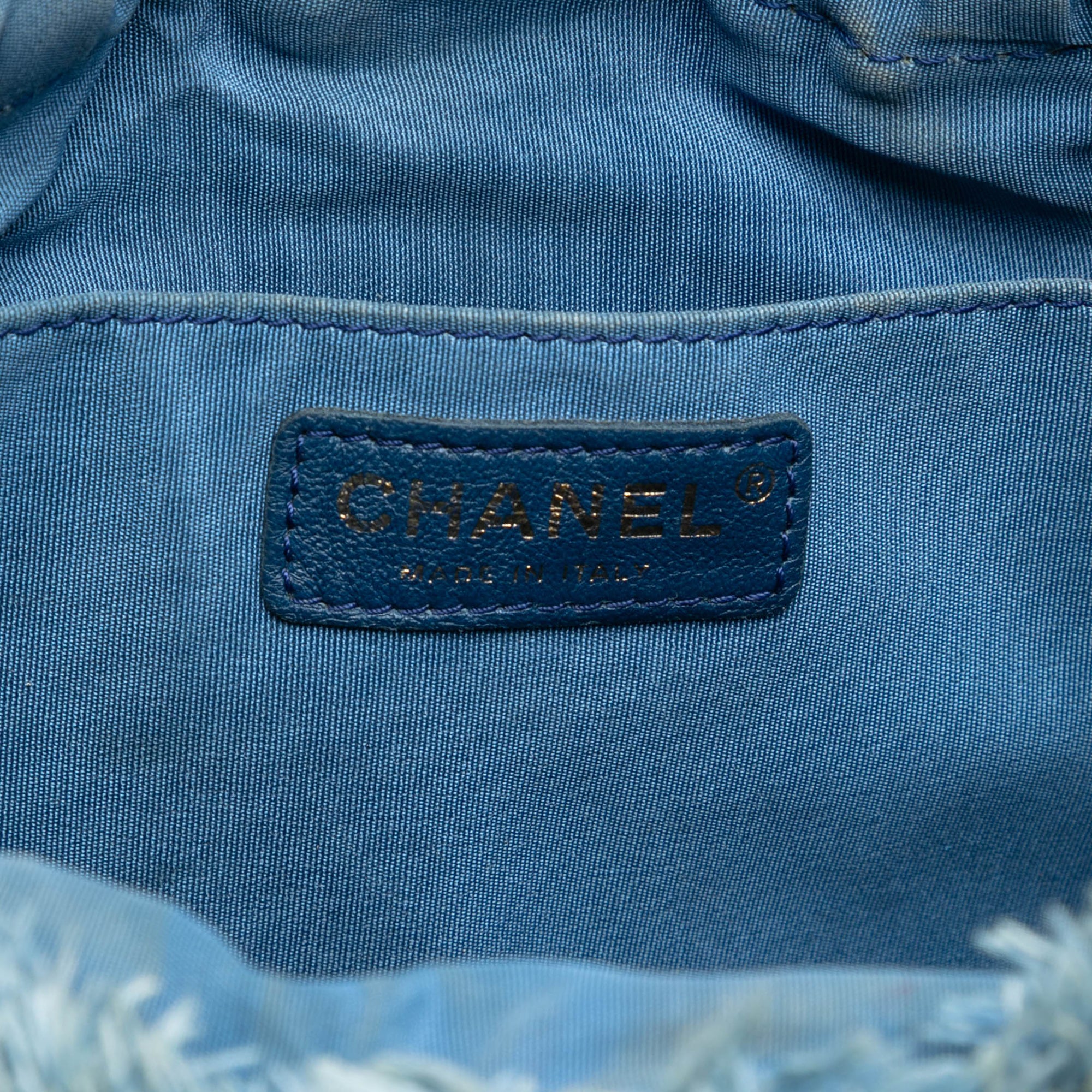 Chanel Medium Quilted Denim Mood Bucket with Chain - image 5