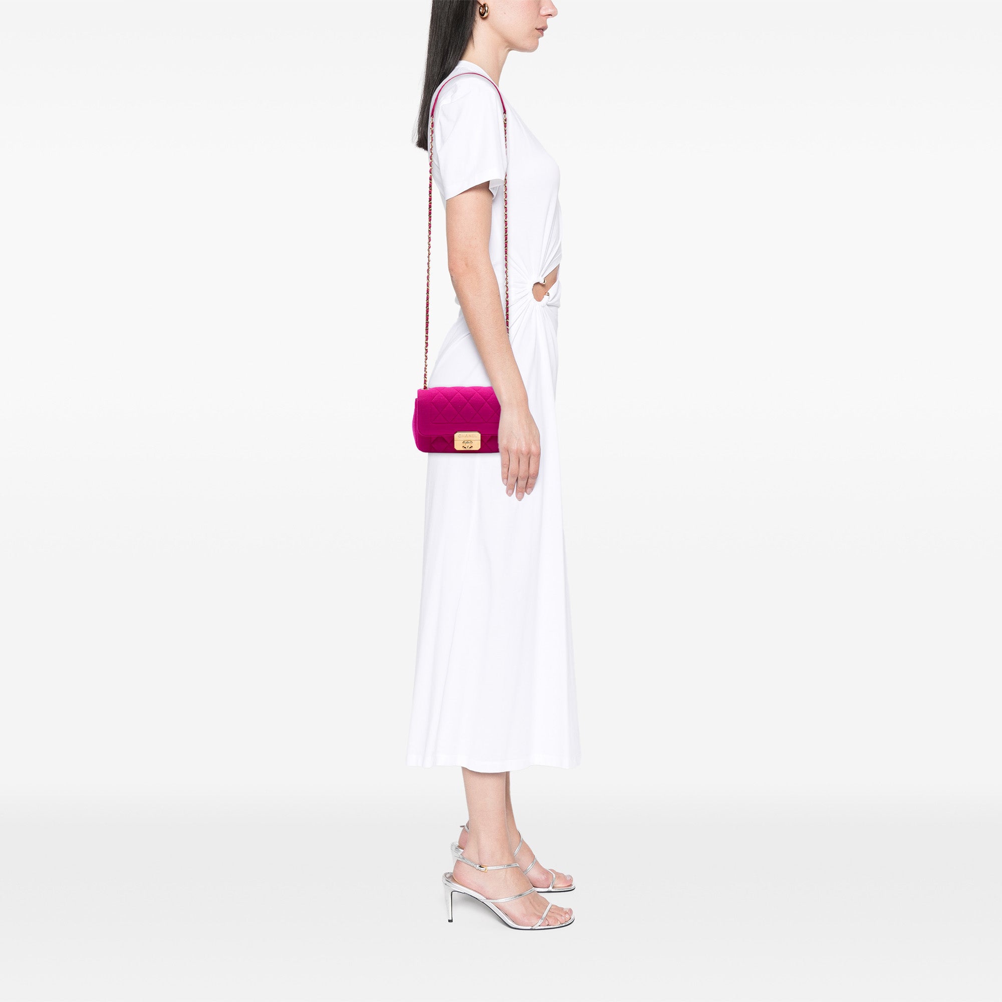 Chanel Mini Quilted Jersey Chic With Me Flap - image 7