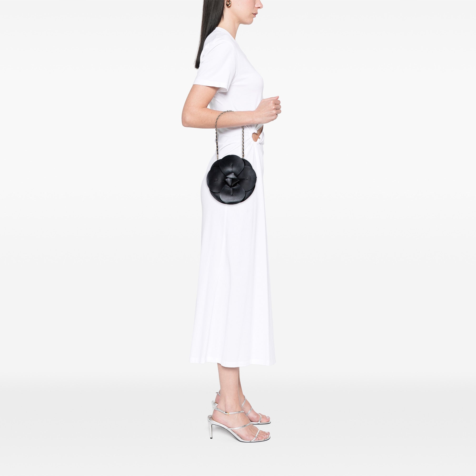 Chanel Lambskin and Satin Camellia Flower Evening Bag - image 10