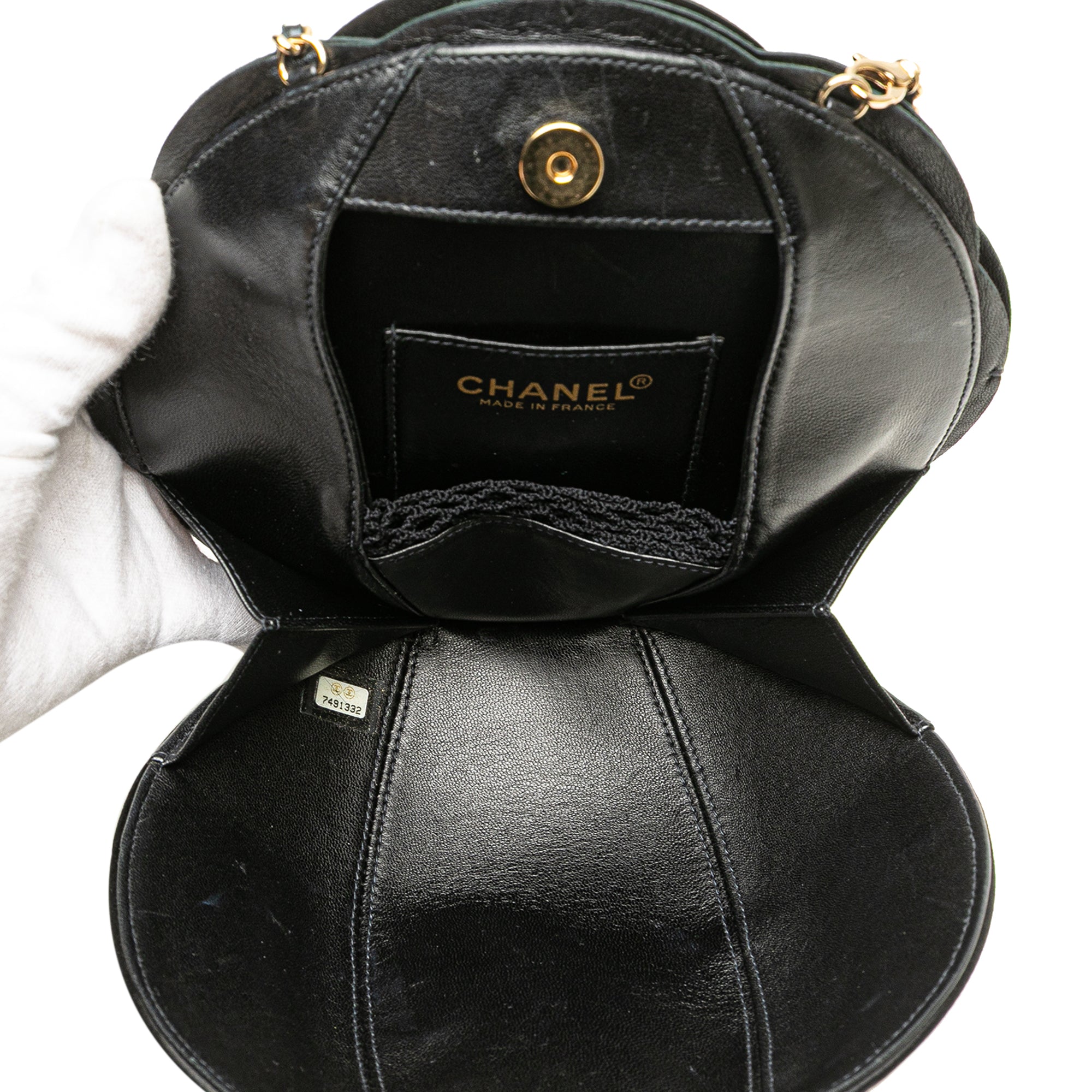 Chanel Lambskin and Satin Camellia Flower Evening Bag - image 4