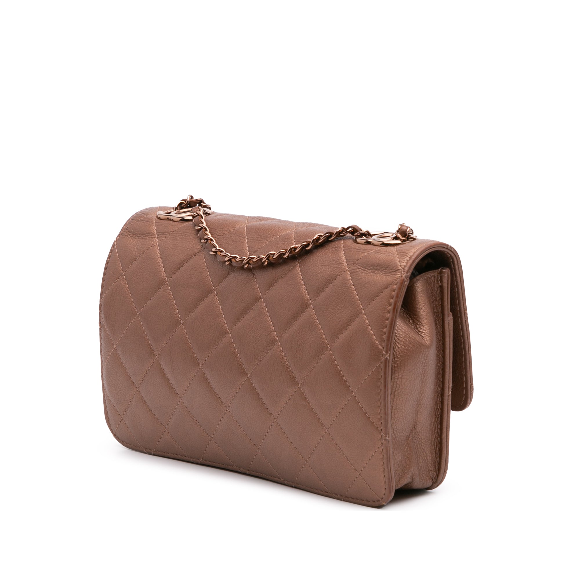 Chanel Mini Classic Metallic Caviar Wallet on Chain - image 2