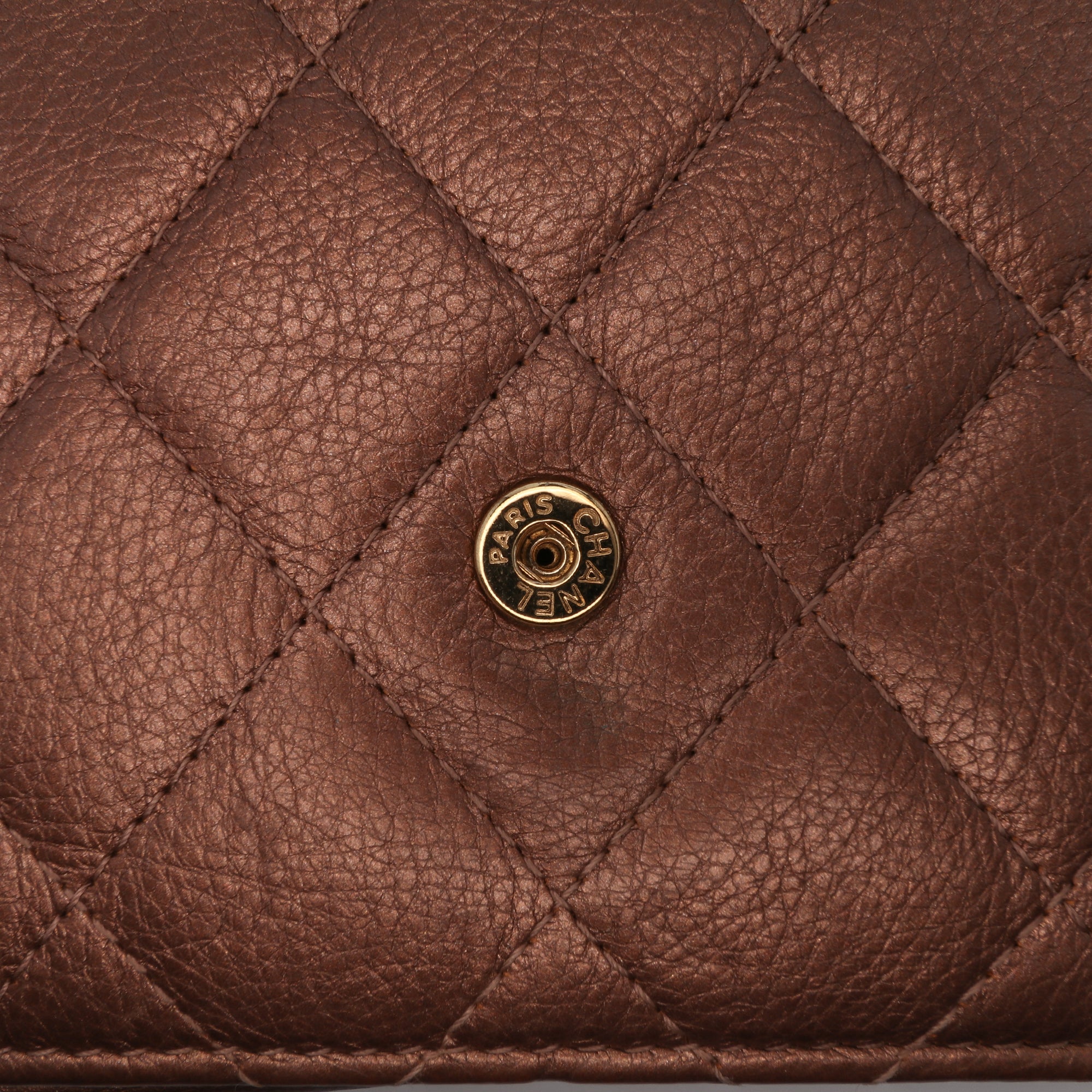 Chanel Mini Classic Metallic Caviar Wallet on Chain - image 7