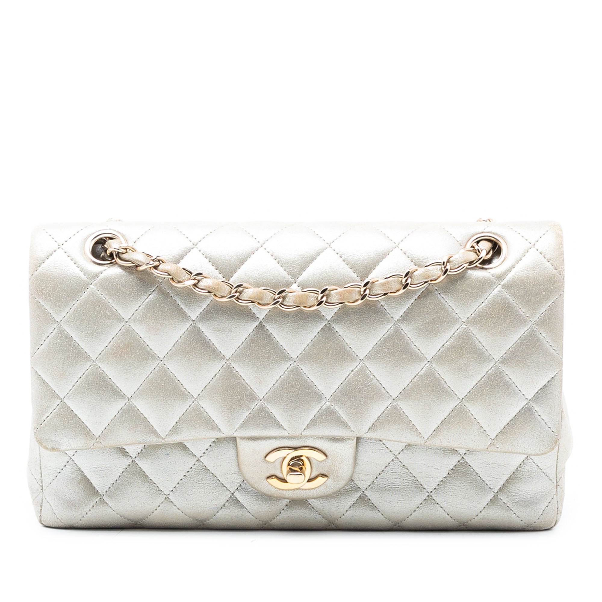 Chanel Medium Classic Iridescent Lambskin Double Flap - image 1