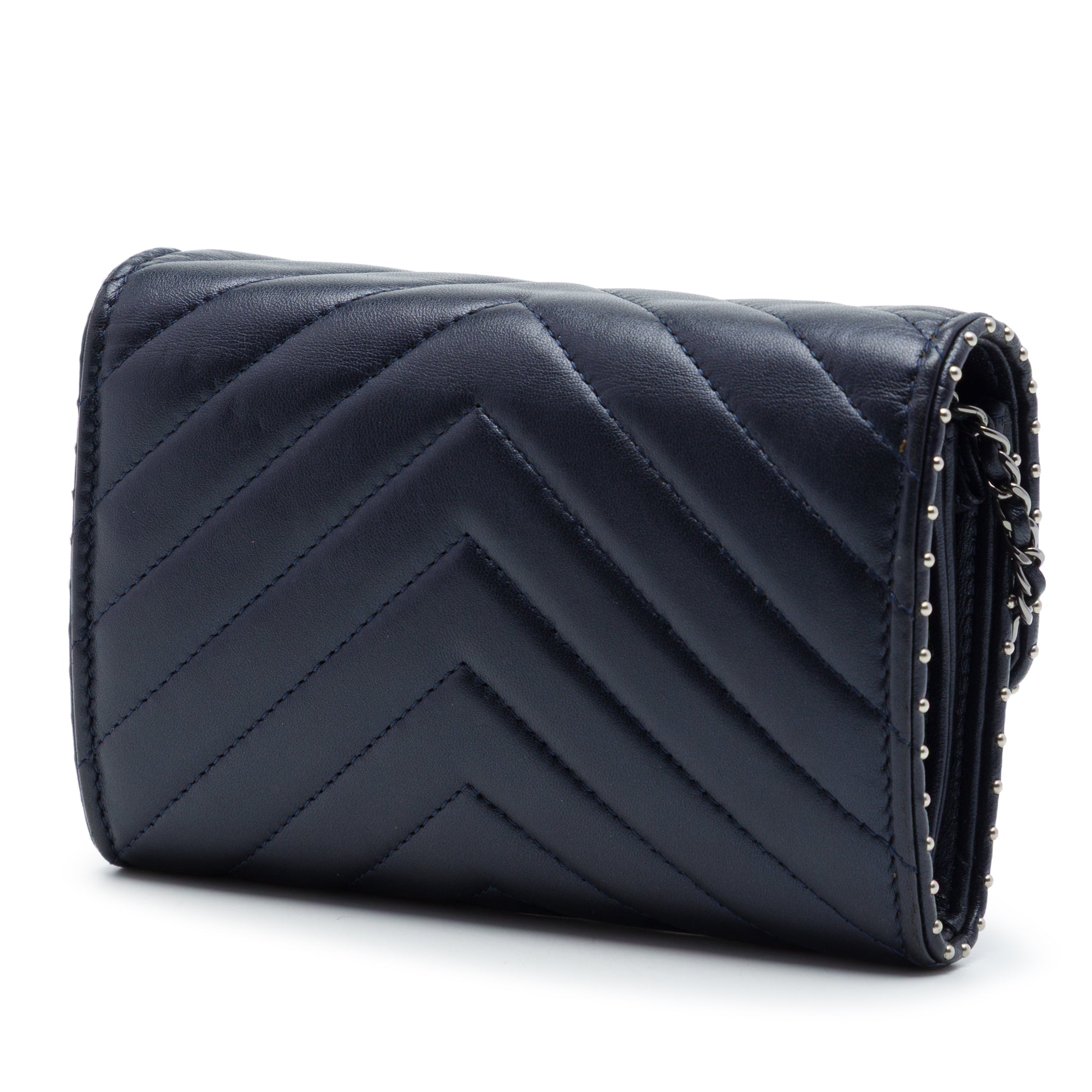 Chanel CC Chevron Lambskin Studded Wallet On Chain - image 2