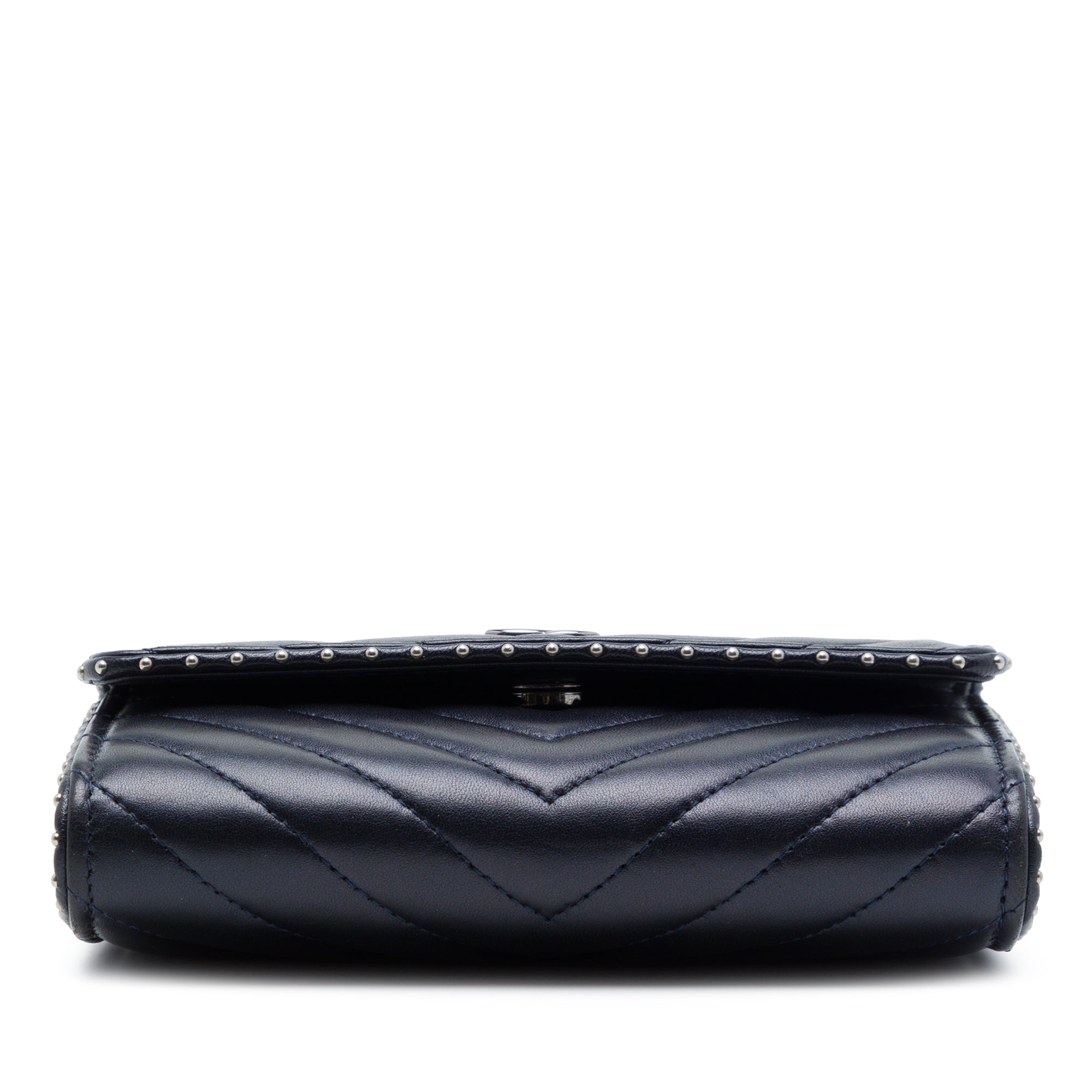 Chanel CC Chevron Lambskin Studded Wallet On Chain - image 3