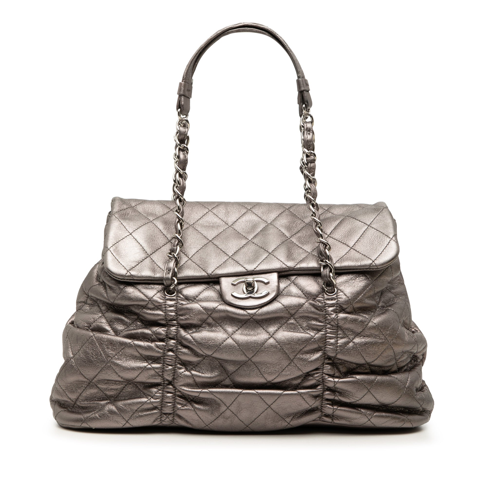 Chanel Quilted Metallic Lambskin Sharpei Flap - image 1