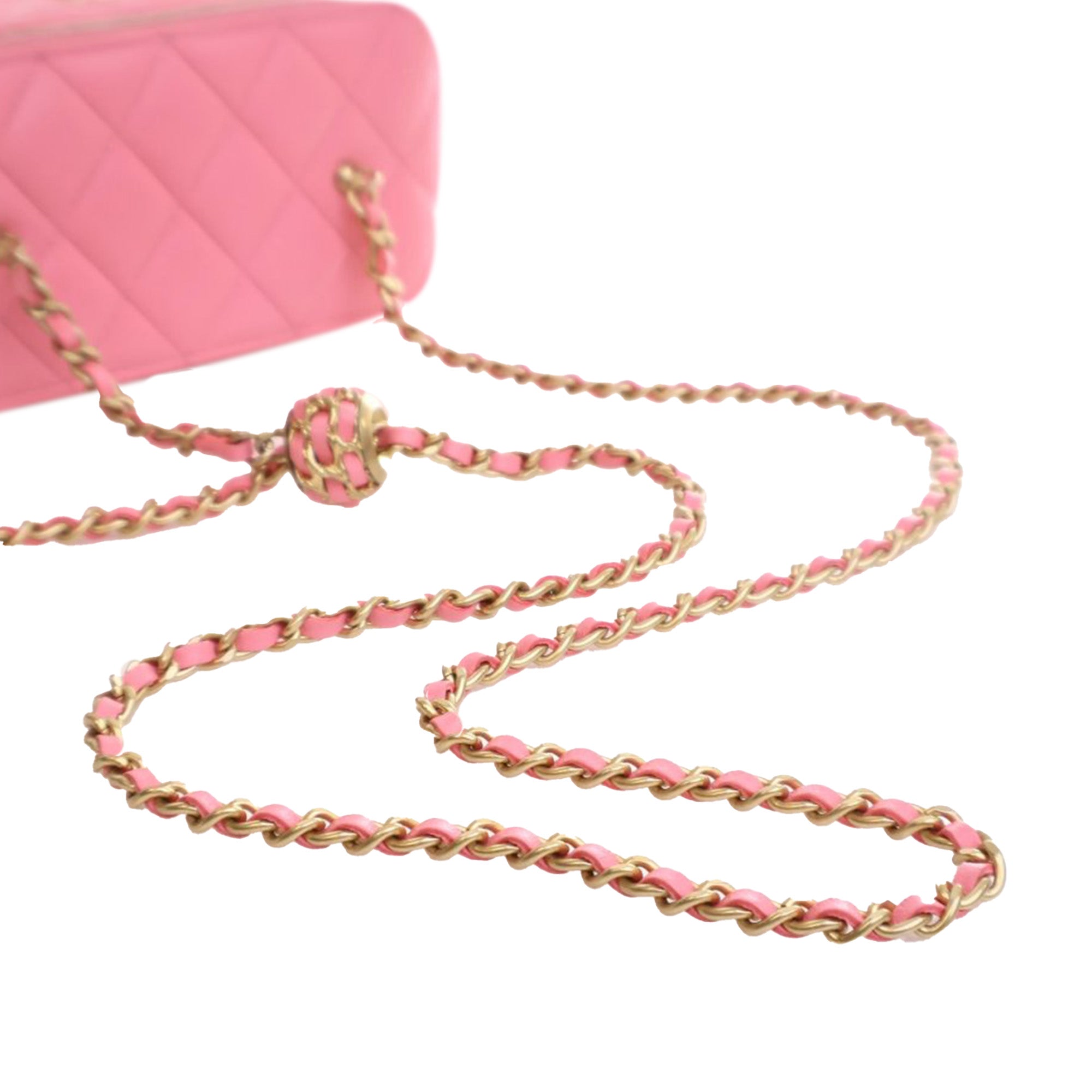 Chanel Small Quilted Lambskin Pearl Crush Vanity Case with Chain - image 11