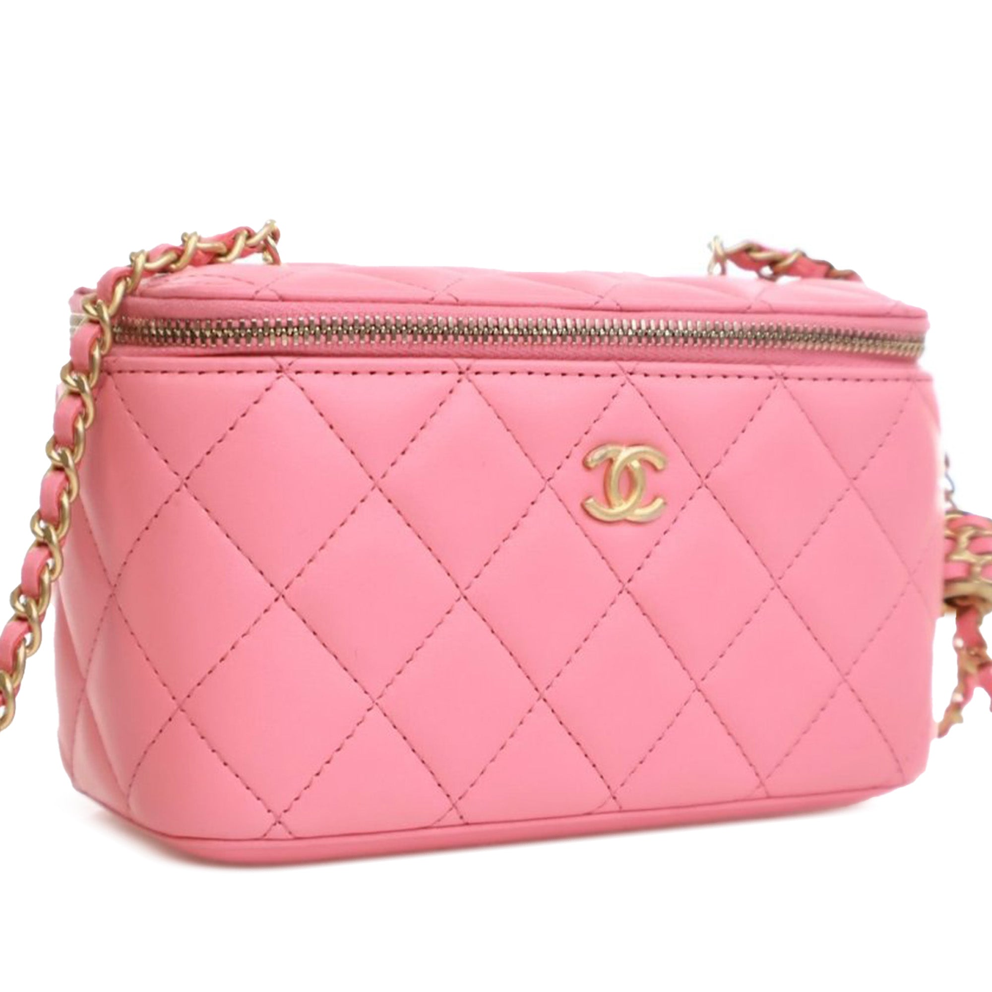 Chanel Small Quilted Lambskin Pearl Crush Vanity Case with Chain - image 2