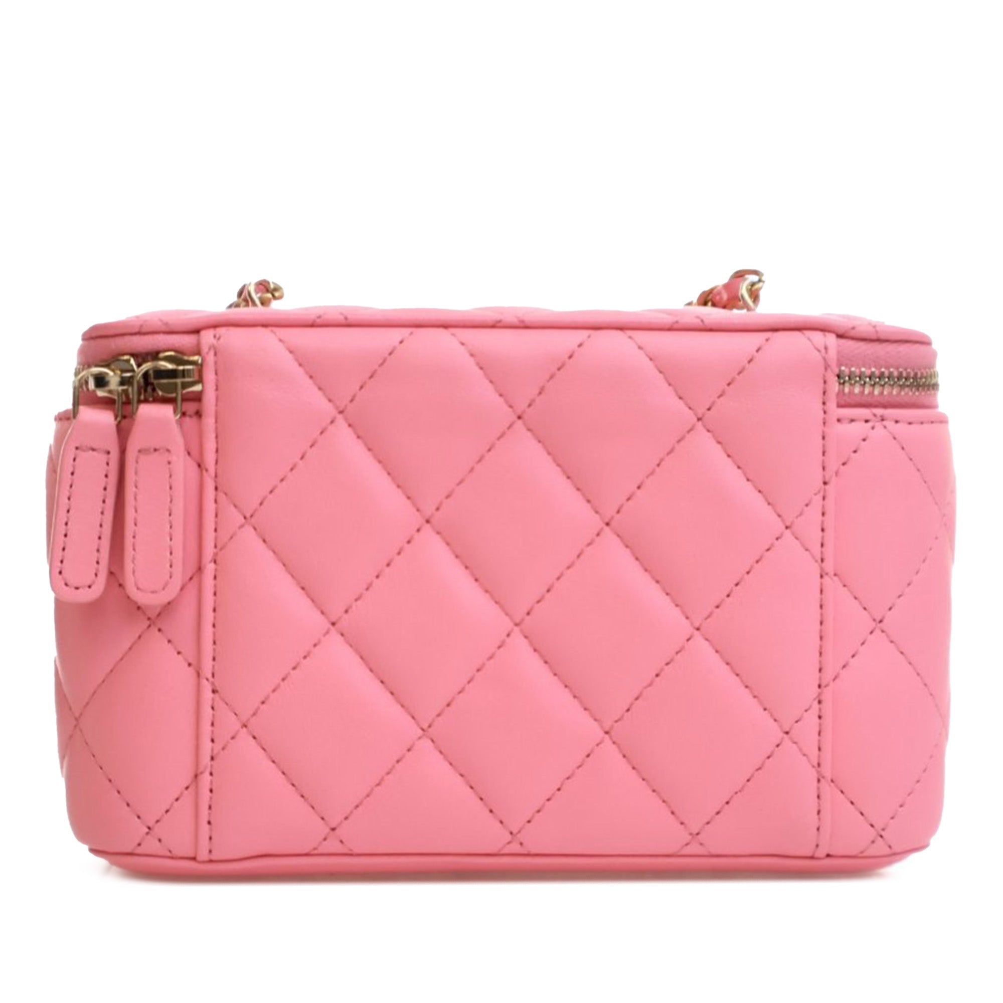 Chanel Small Quilted Lambskin Pearl Crush Vanity Case with Chain - image 3