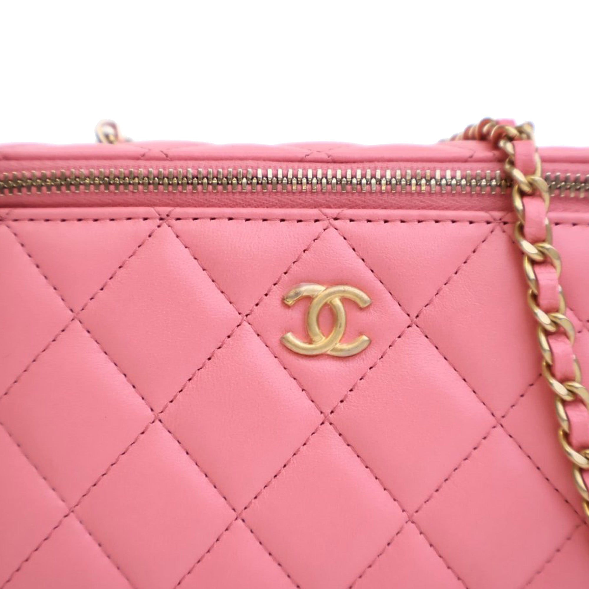 Chanel Small Quilted Lambskin Pearl Crush Vanity Case with Chain - image 7