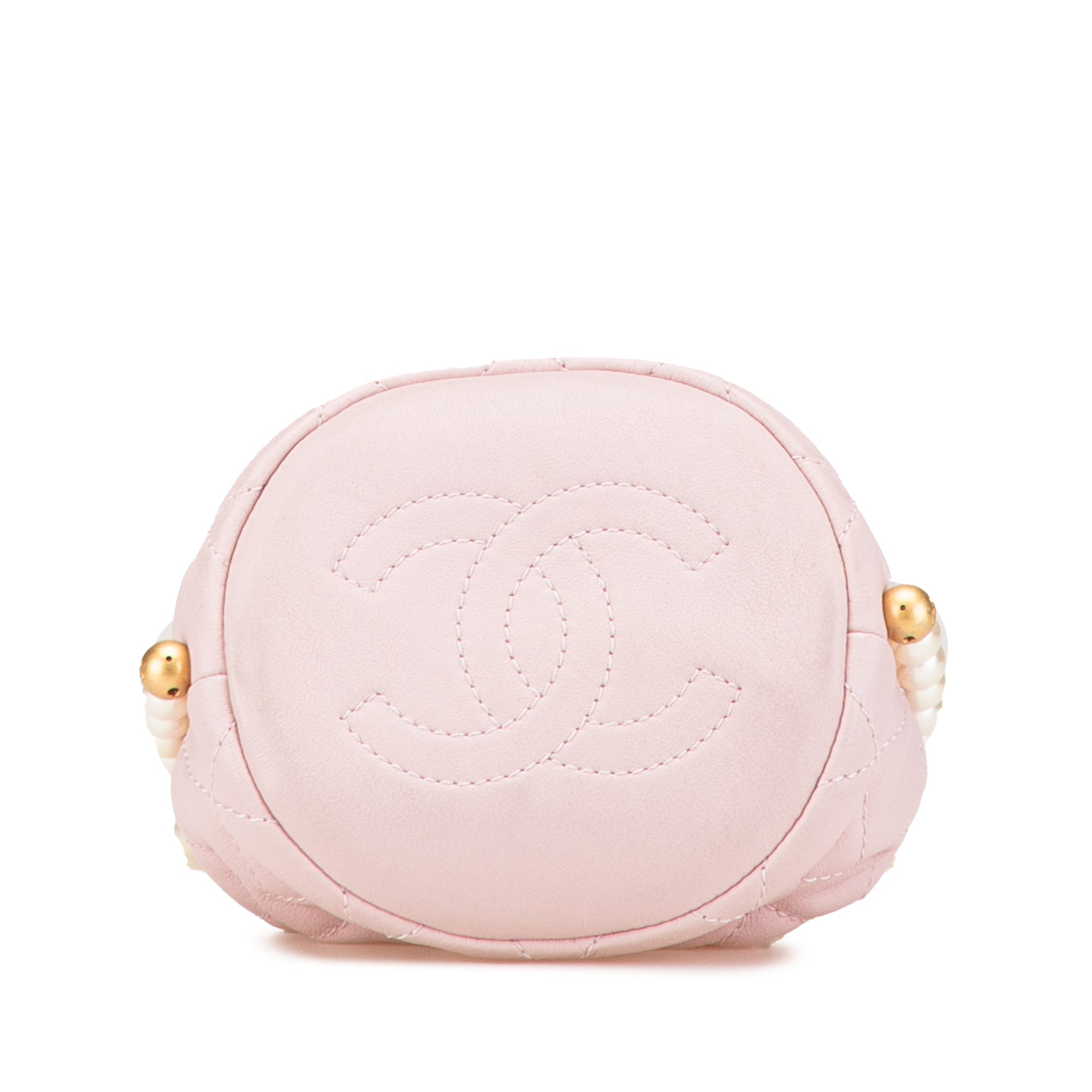 Chanel Mini Quilted Calfskin About Pearls Drawstring Bucket Bag - image 3
