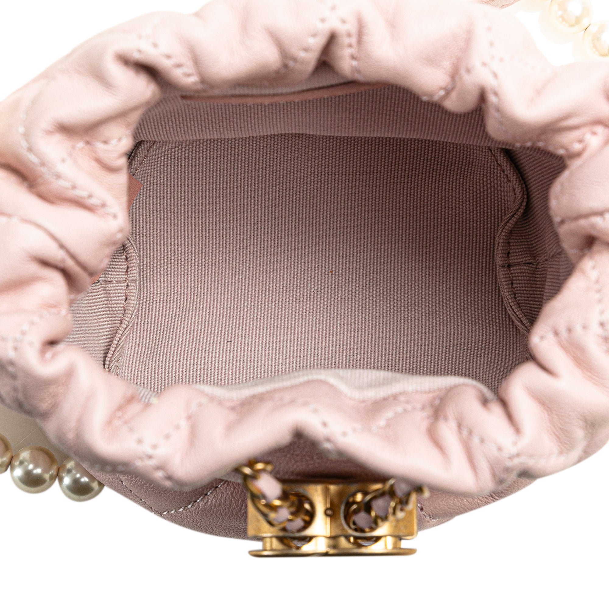 Chanel Mini Quilted Calfskin About Pearls Drawstring Bucket Bag - image 4