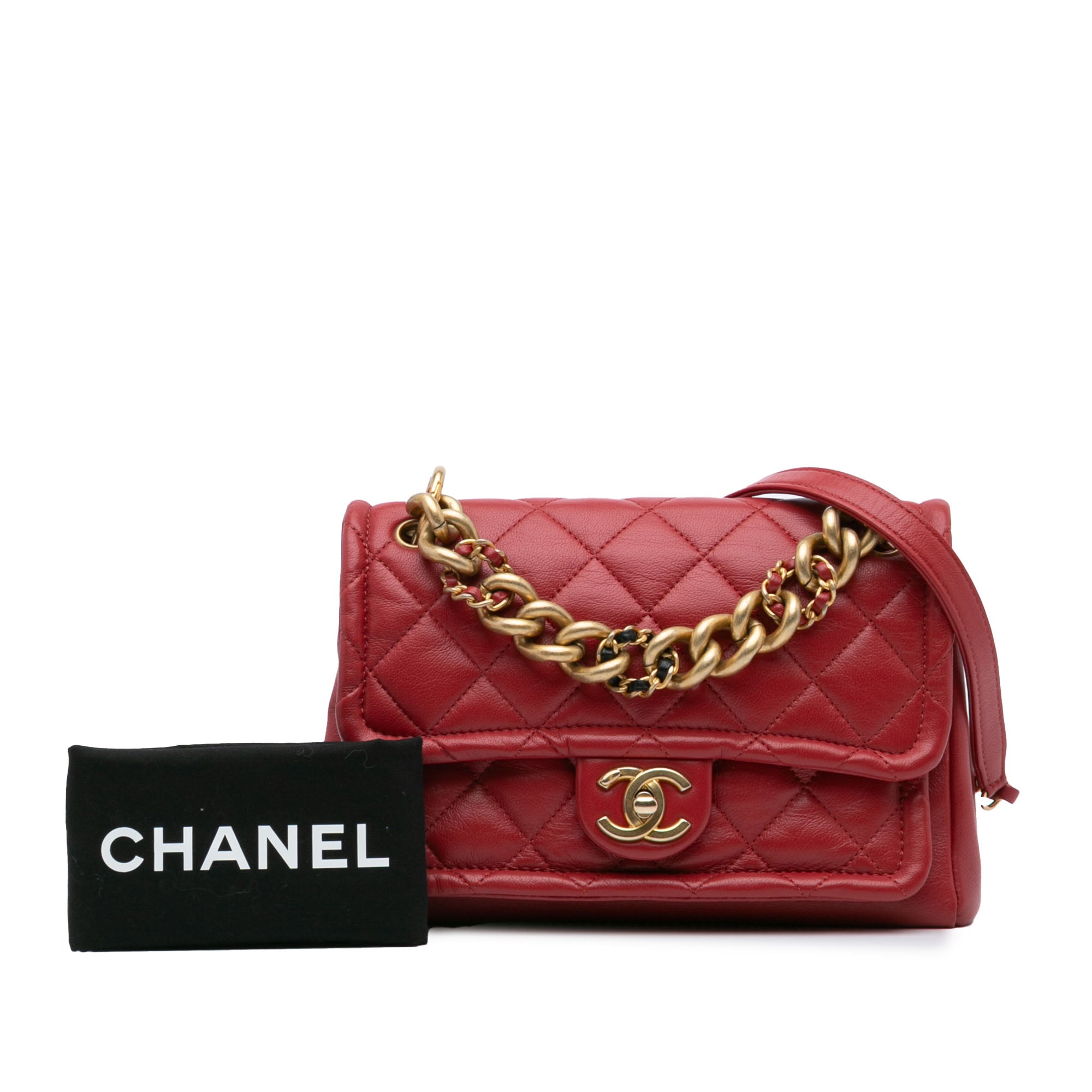 Chanel Small Quilted Lambskin Chain Link Flap - image 11