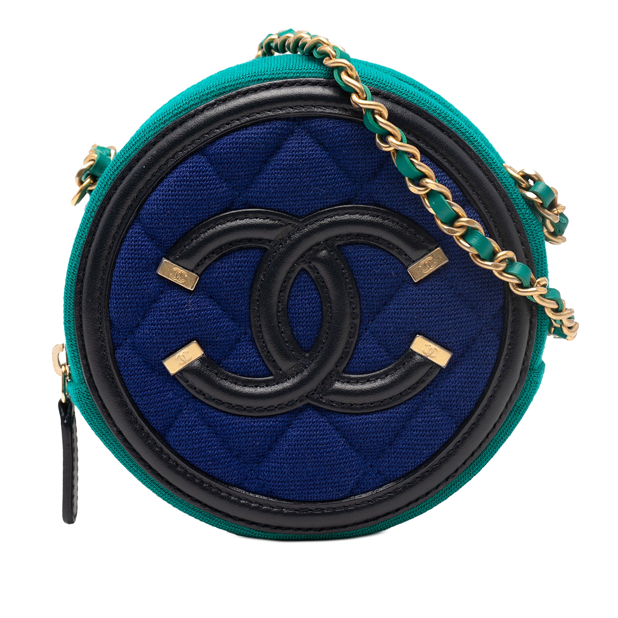 Chanel Tricolor Jersey CC Filigree Round Crossbody - image 1