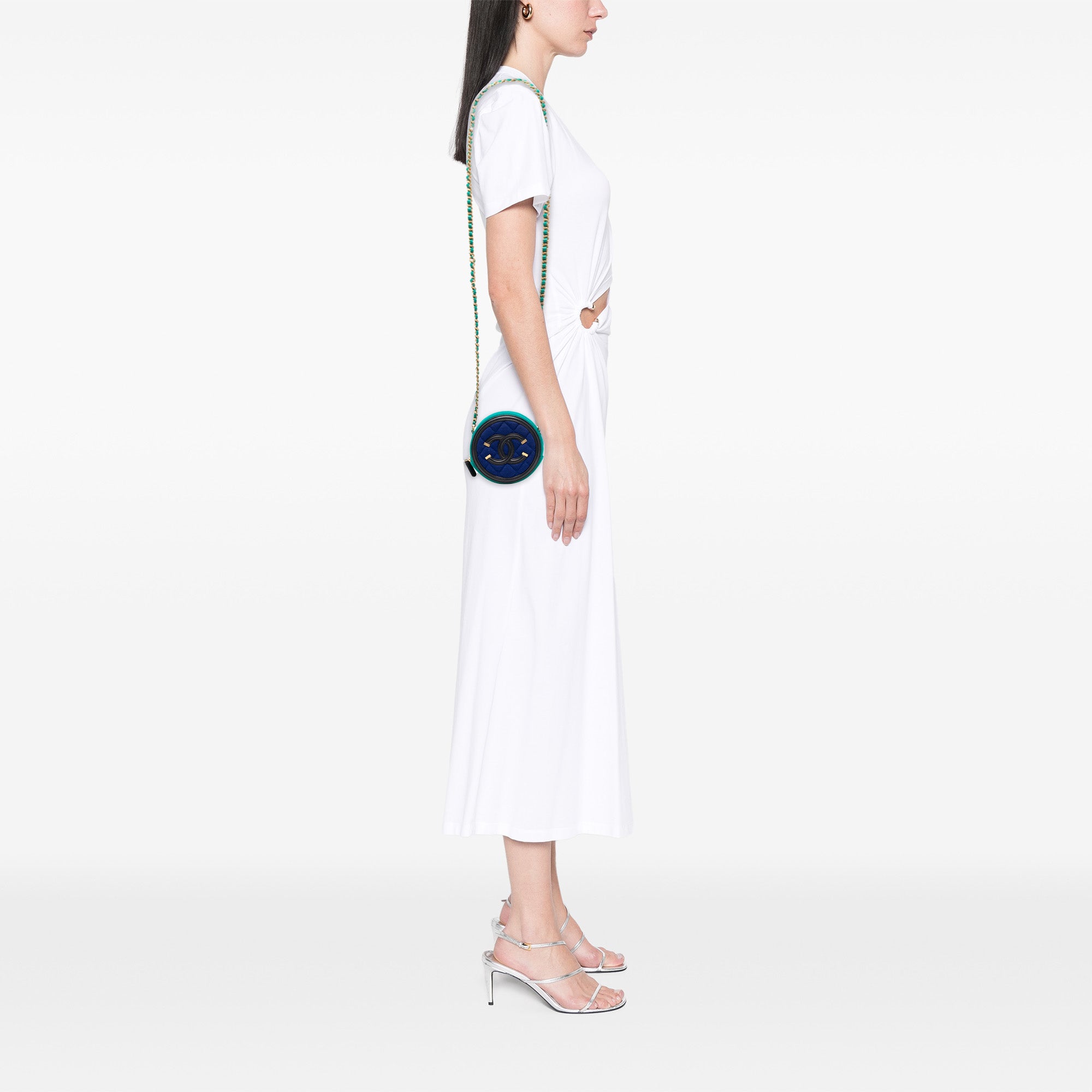 Chanel Tricolor Jersey CC Filigree Round Crossbody - image 7