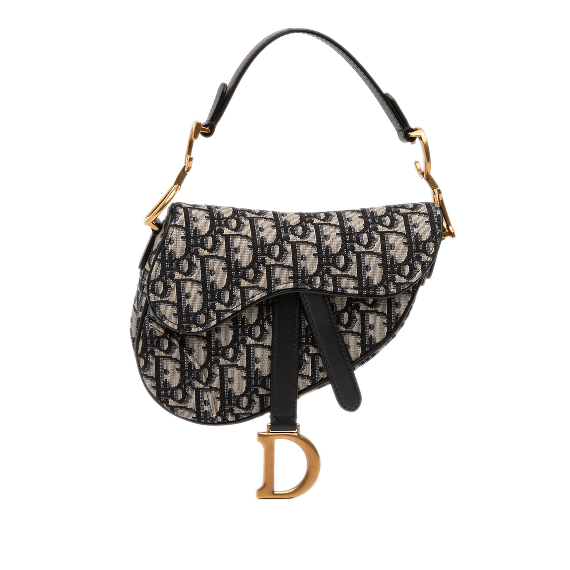 Dior Mini Oblique Canvas Saddle Bag - image 1