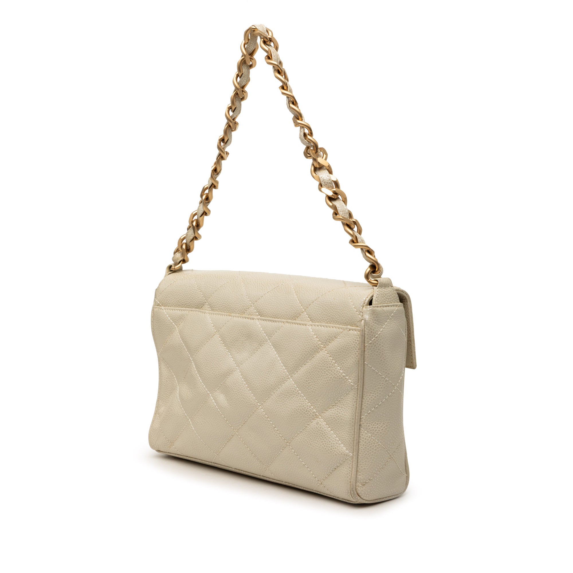 Chanel CC Diamond Quilted Caviar Shoulder Bag - image 2