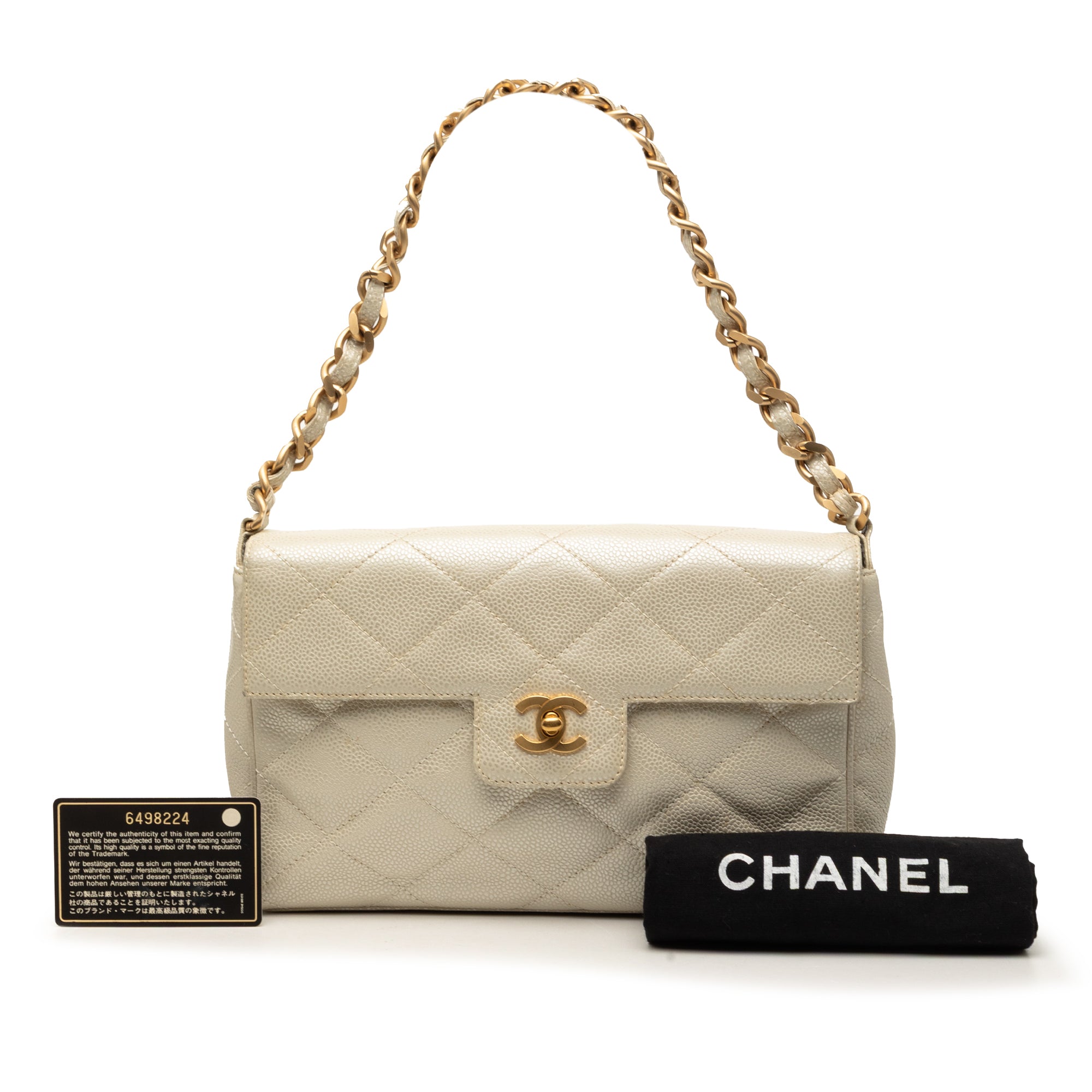 Chanel CC Diamond Quilted Caviar Shoulder Bag - image 8