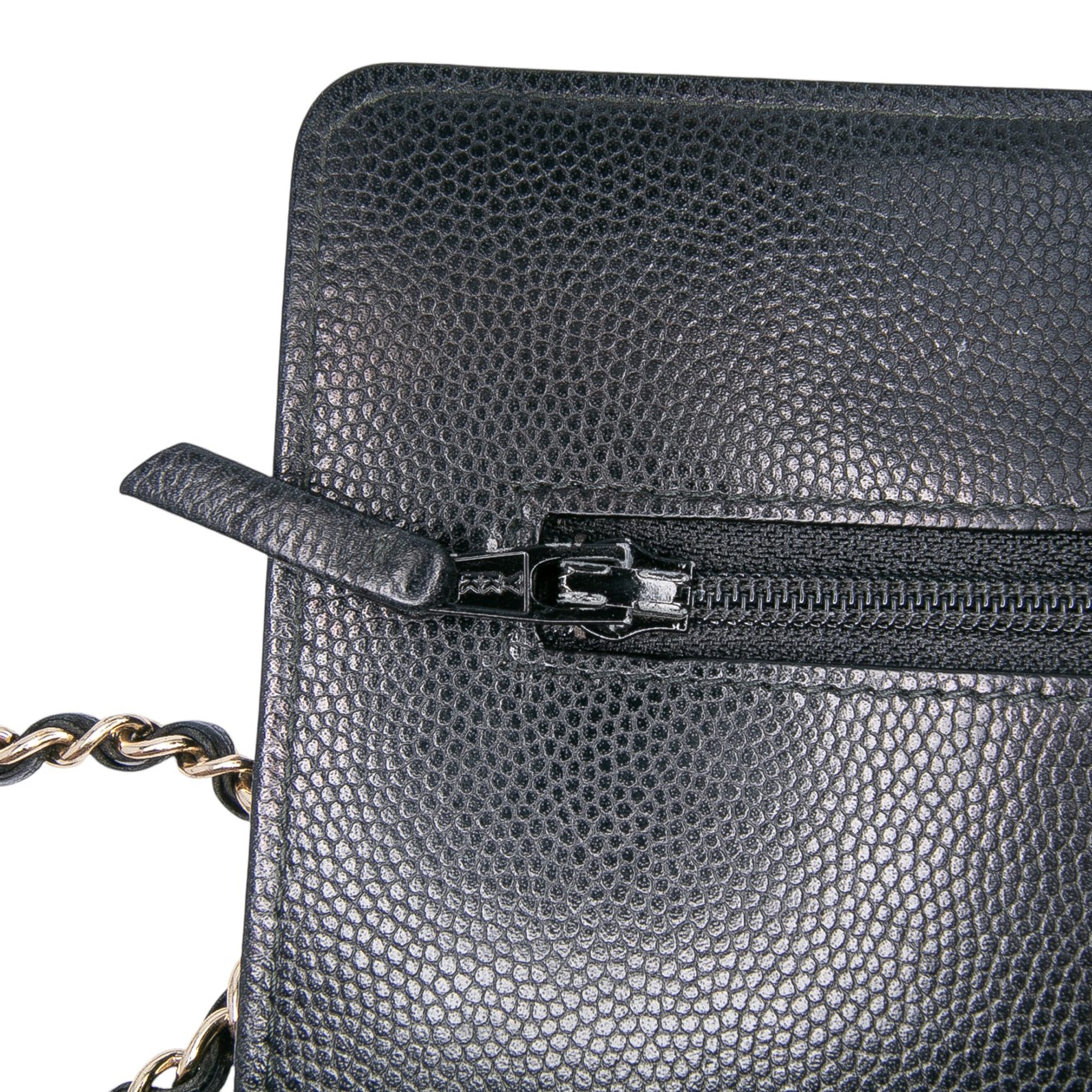 Chanel Quilted Caviar Golden Class Wallet On Chain - image 5