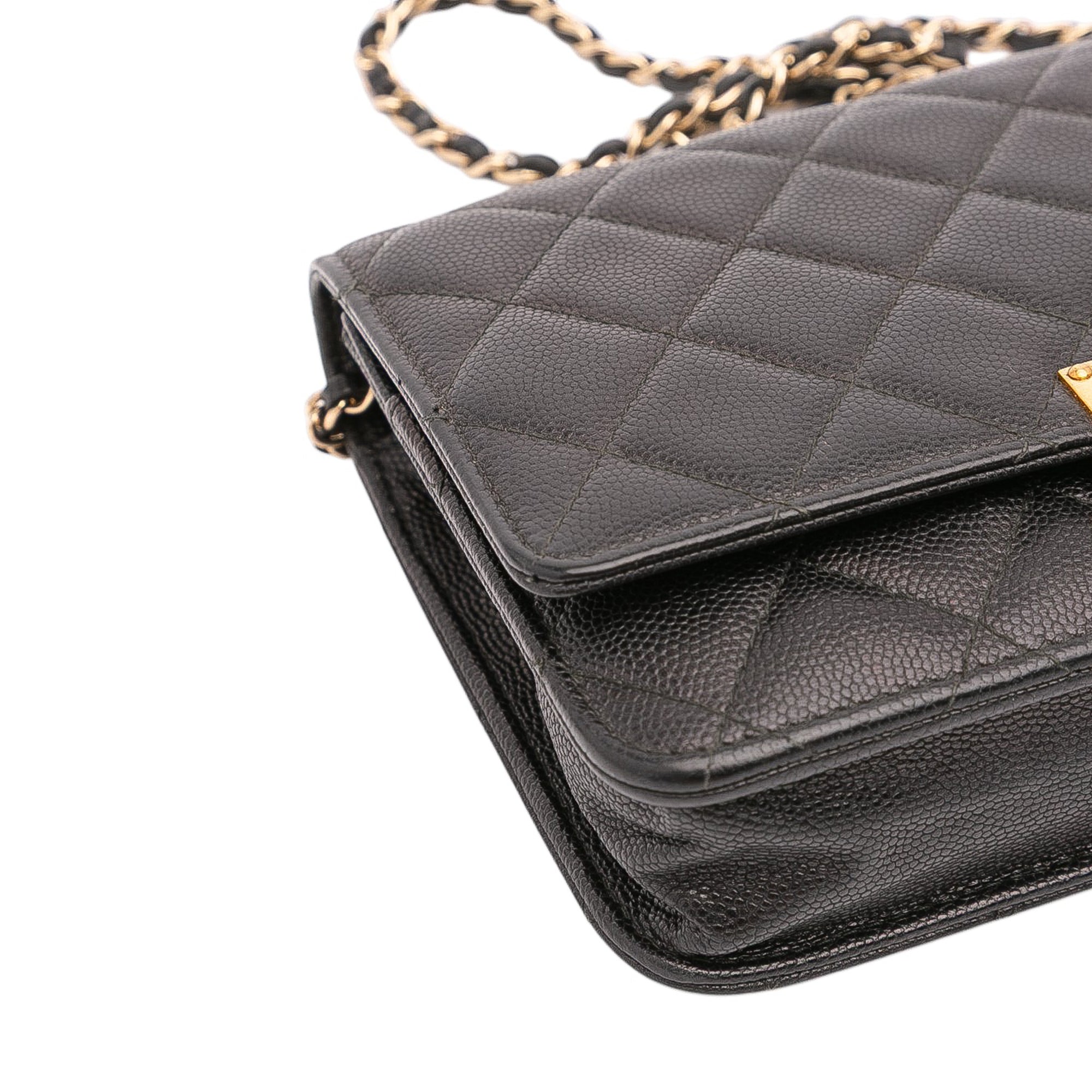 Chanel Quilted Caviar Golden Class Wallet On Chain - image 7