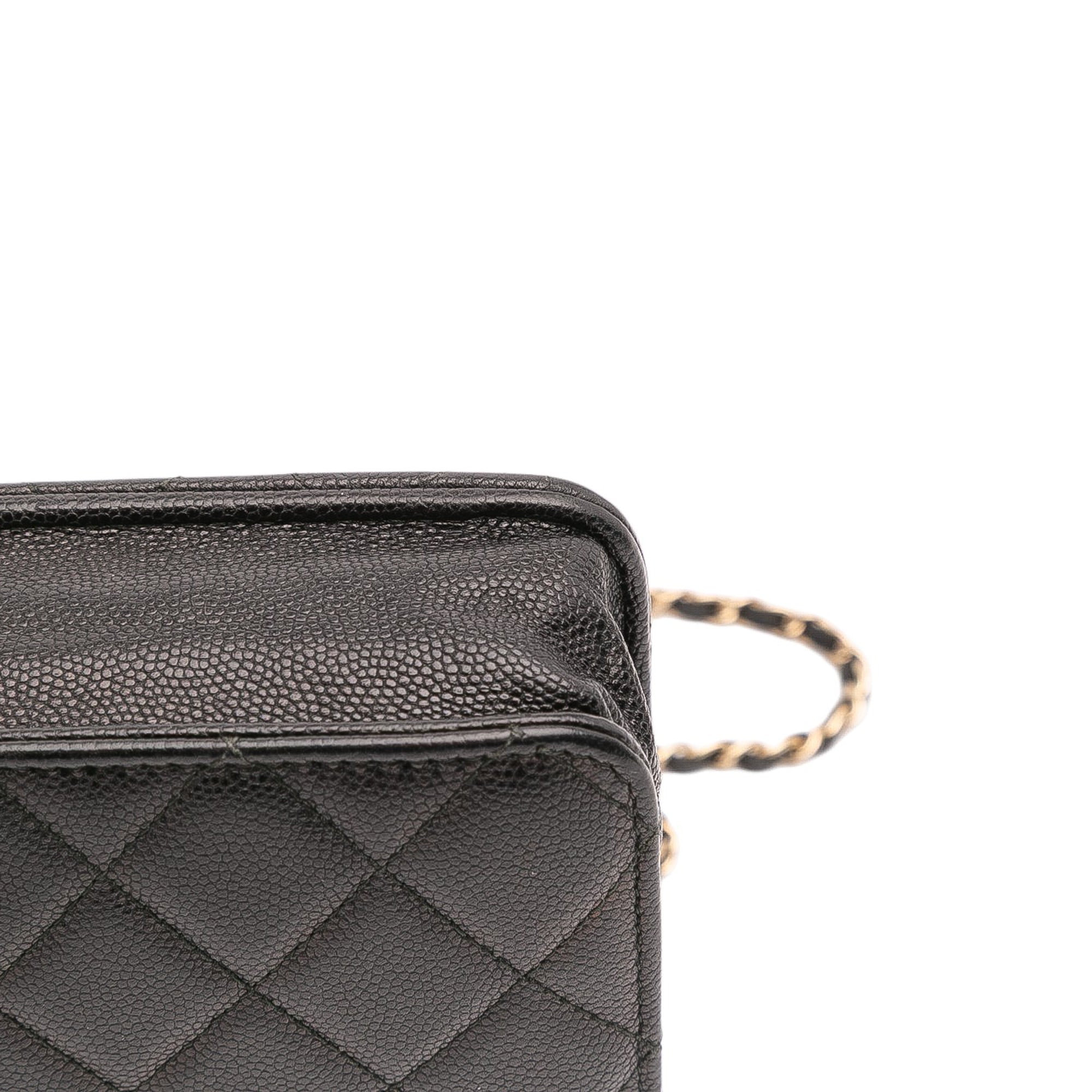 Chanel Quilted Caviar Golden Class Wallet On Chain - image 8