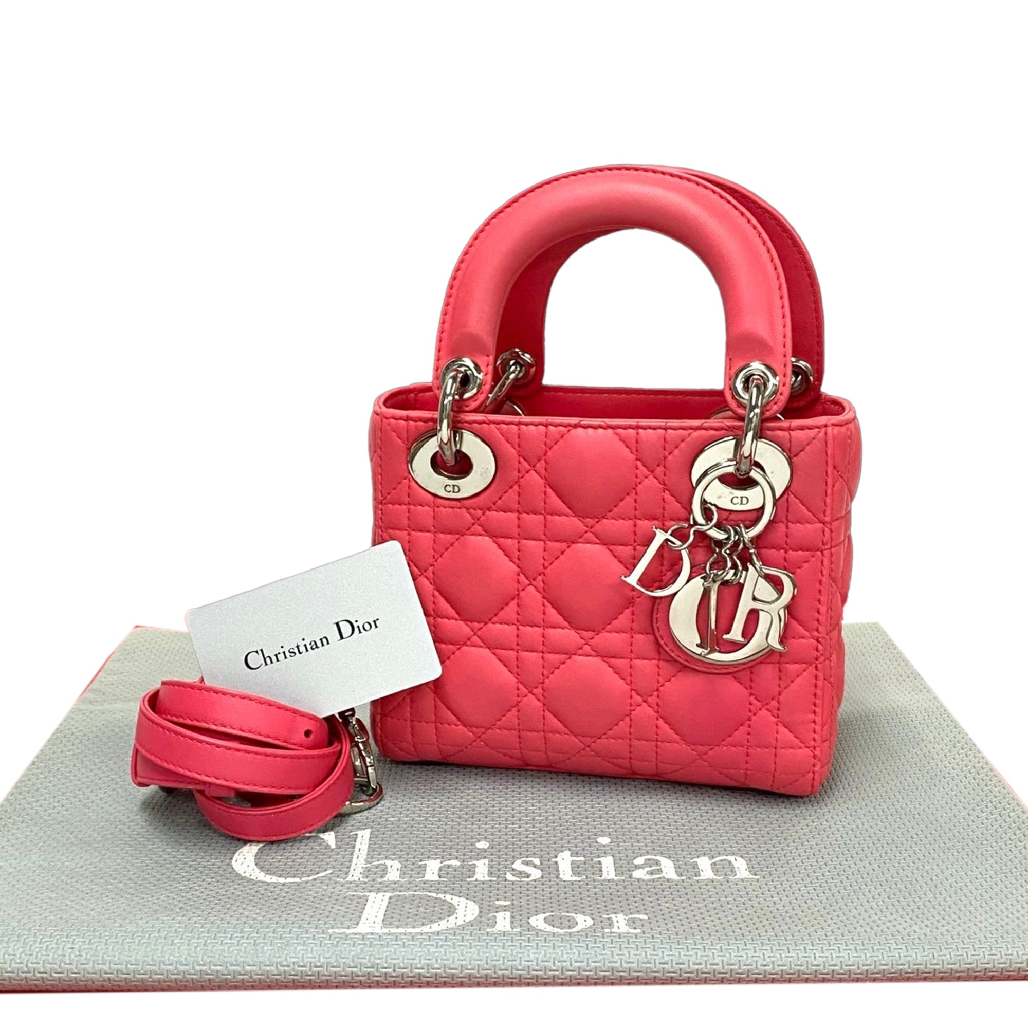 Dior Mini Lambskin Cannage Lady Dior - image 19