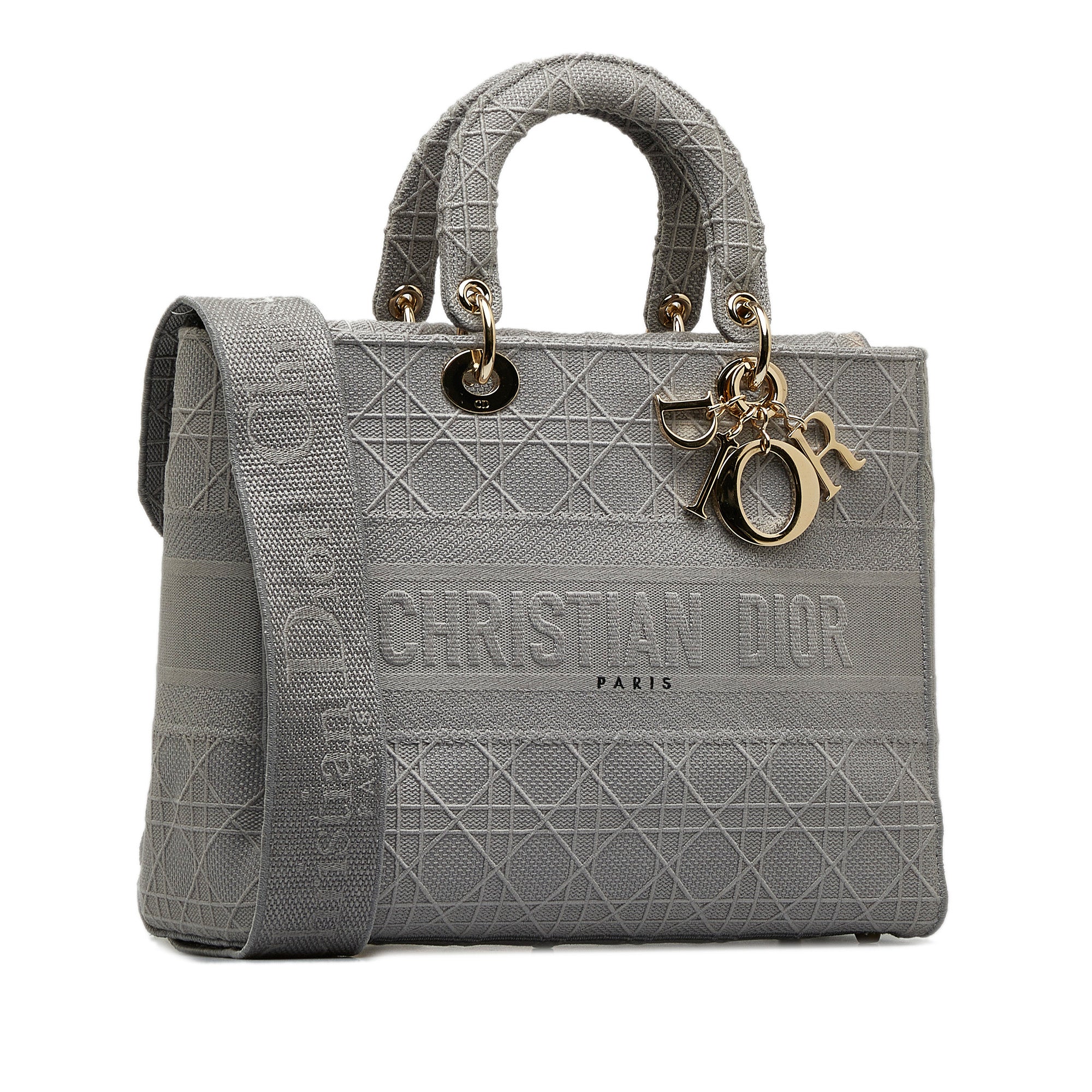 Dior Large Embroidered Canvas Cannage Lady D Lite - image 10