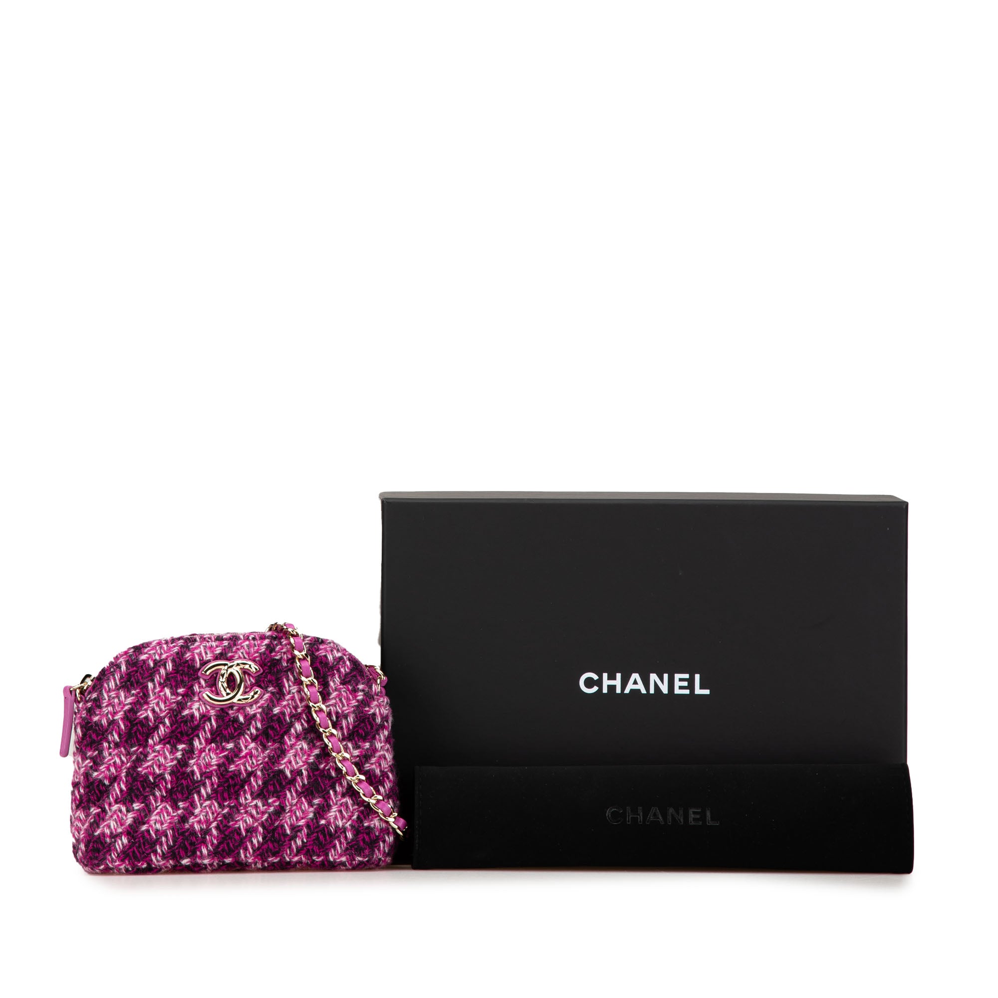 Chanel CC Tweed Houndstooth Clutch On Chain - image 13