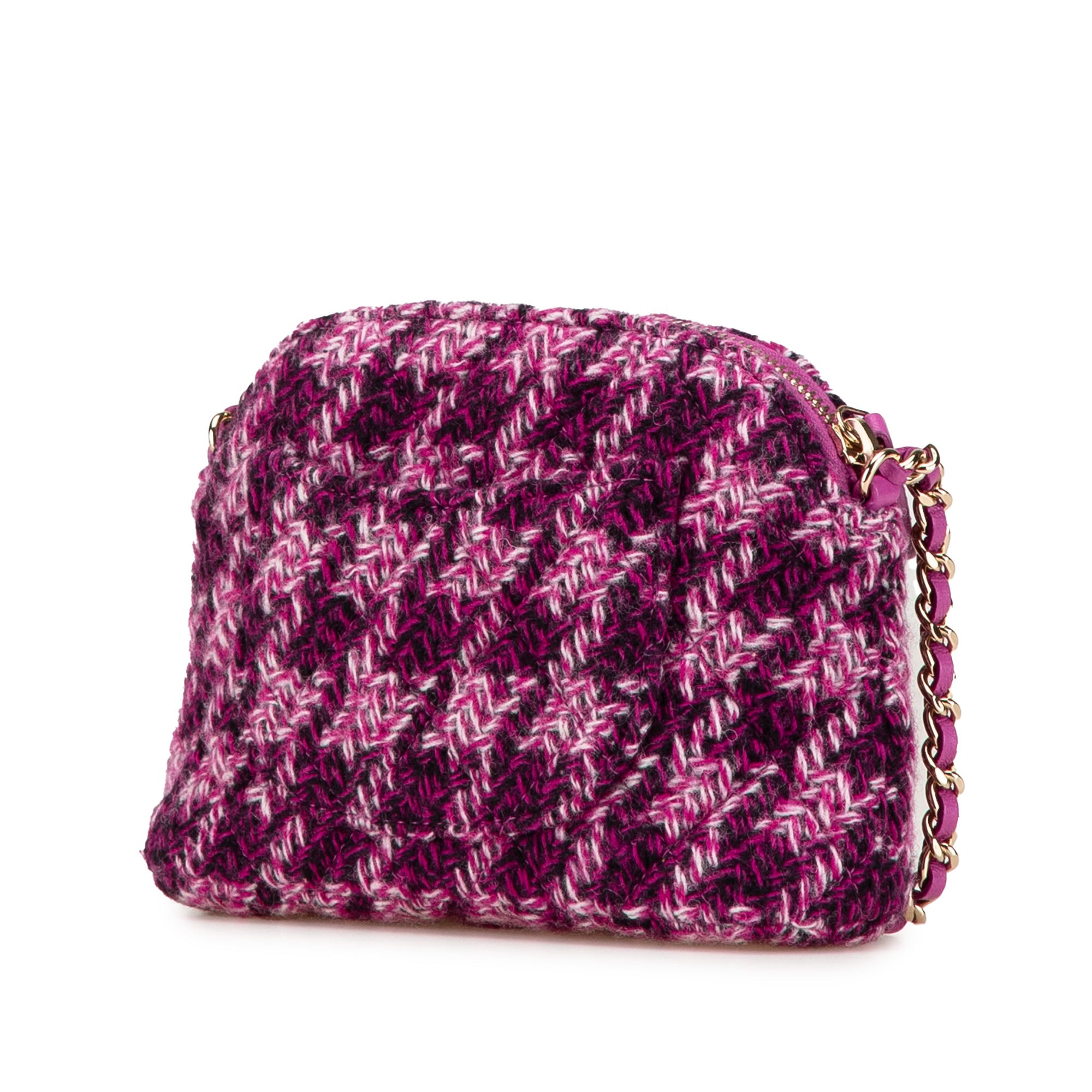 Chanel CC Tweed Houndstooth Clutch On Chain - image 2