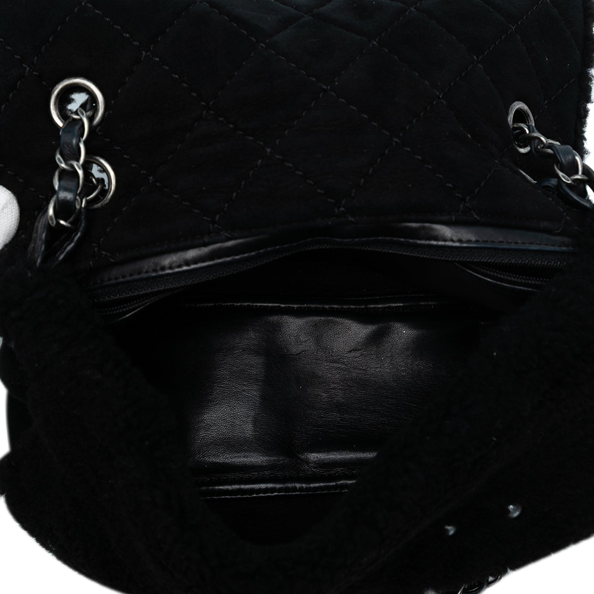 Chanel Medium Shearling Pearl Studded Flap - image 4