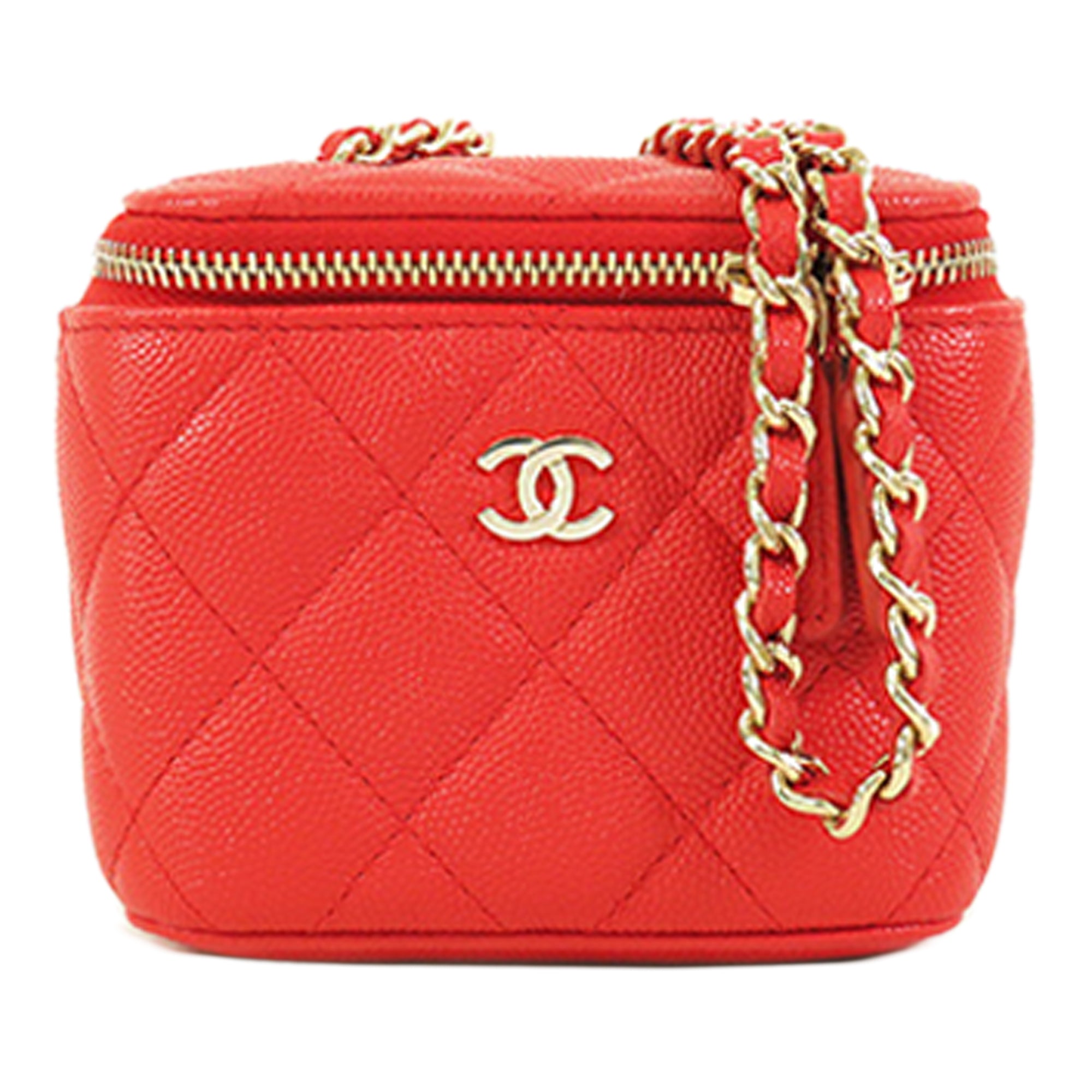 Chanel Mini Quilted Caviar Vanity Case with Chain - image 1