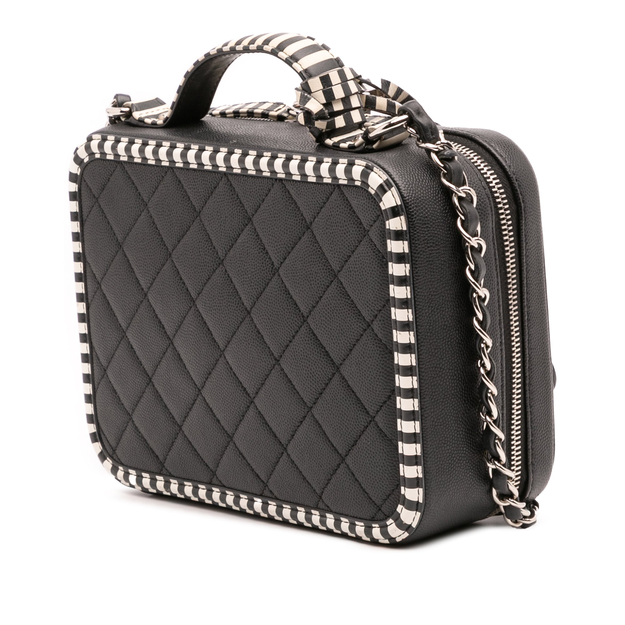Chanel Small Caviar Striped CC Filigree Vanity Case - image 2