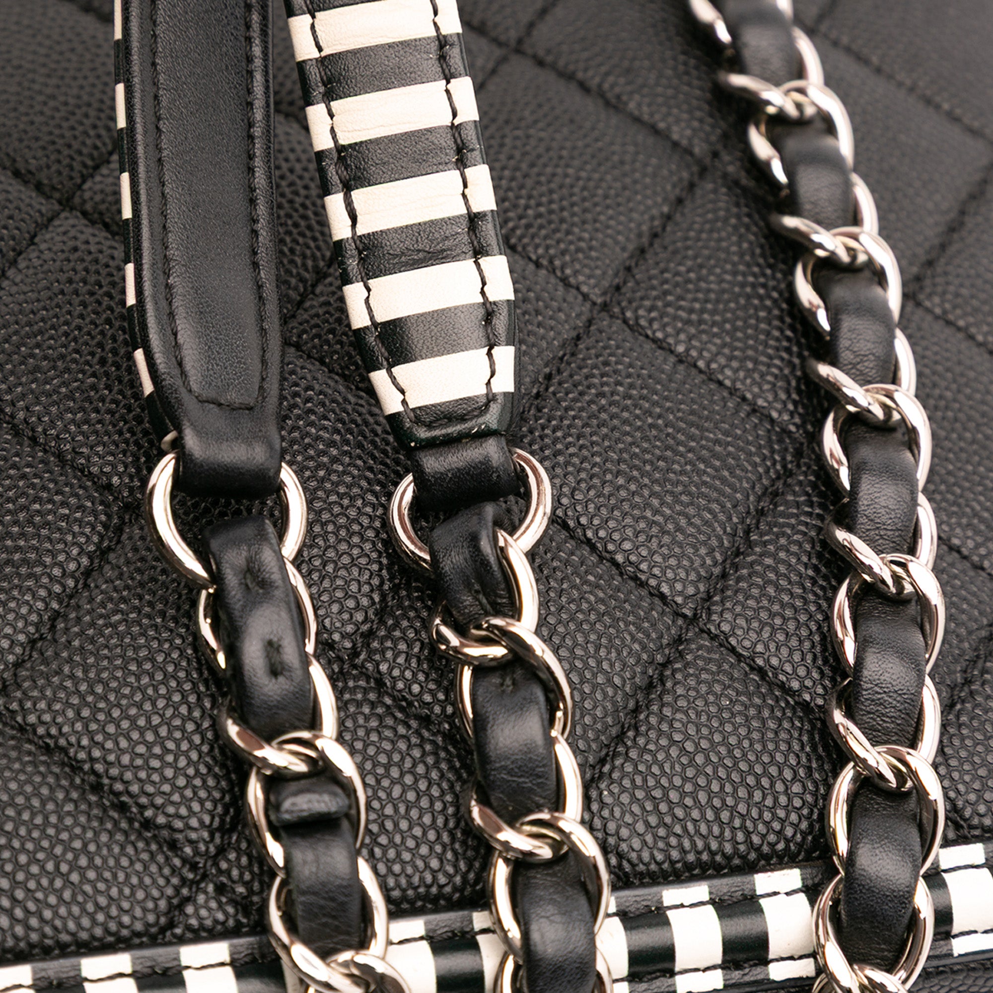 Chanel Small Caviar Striped CC Filigree Vanity Case - image 8