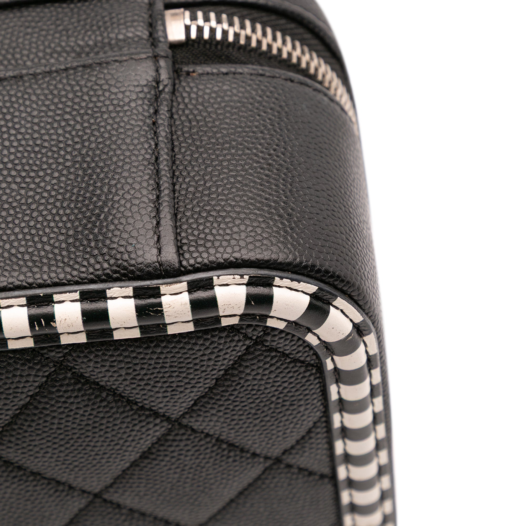 Chanel Small Caviar Striped CC Filigree Vanity Case - image 9