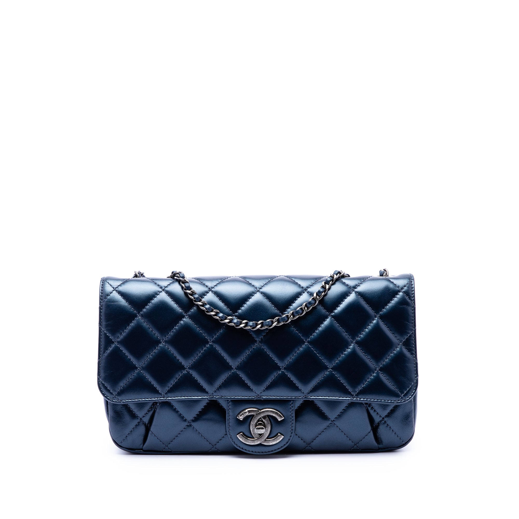 Chanel Medium Quilted Glazed Calfskin Coco Pleats Flap - image 1