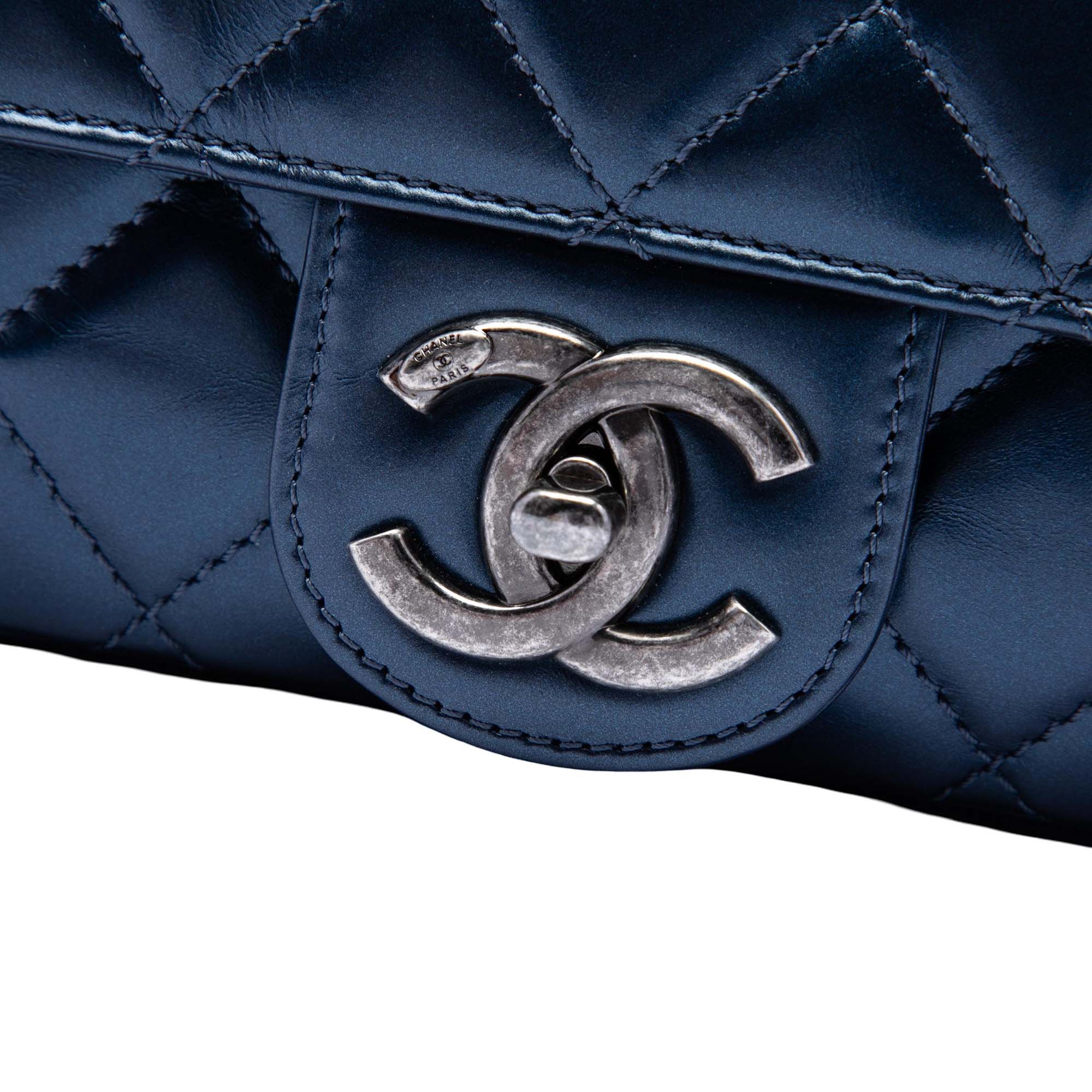 Chanel Medium Quilted Glazed Calfskin Coco Pleats Flap - image 5