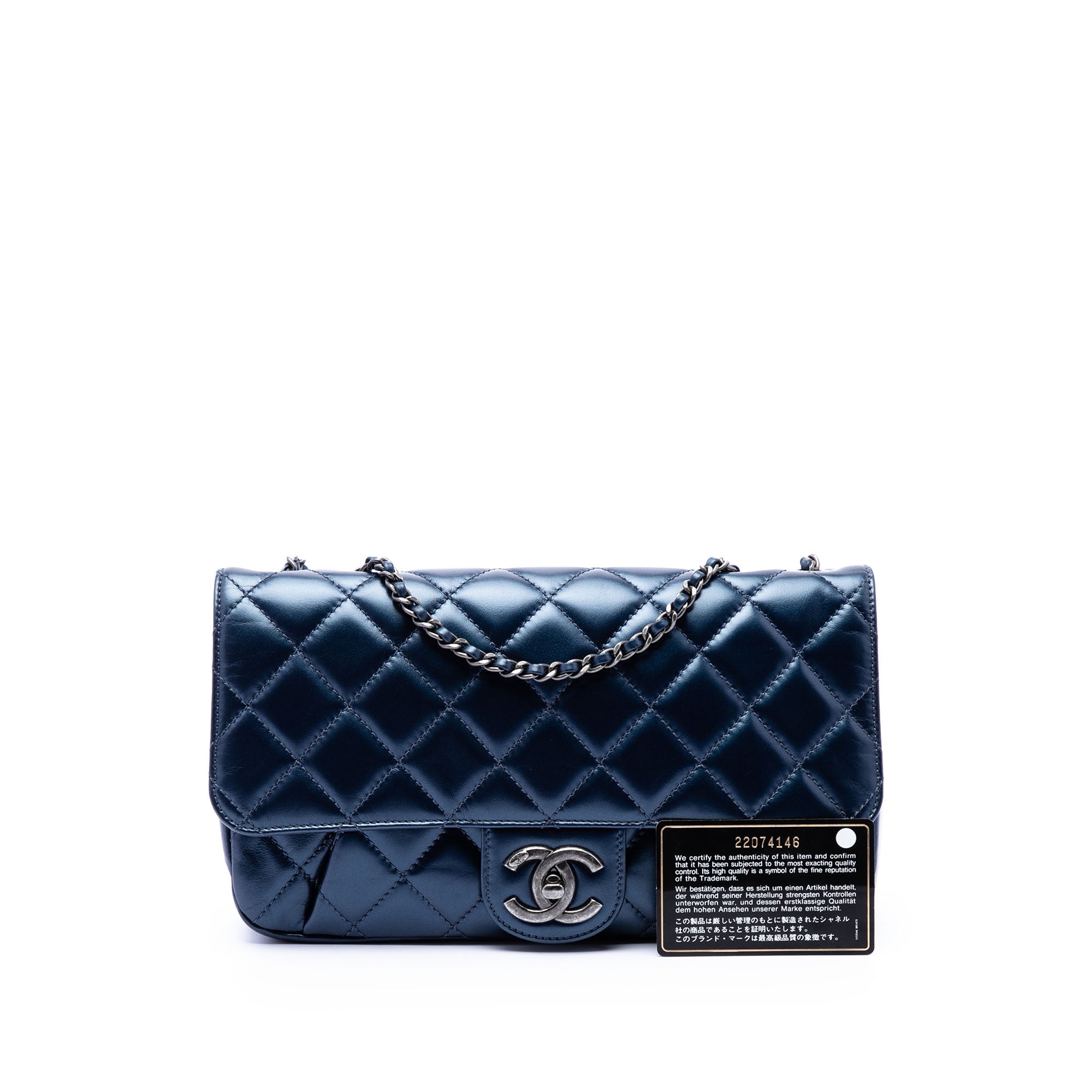 Chanel Medium Quilted Glazed Calfskin Coco Pleats Flap - image 7