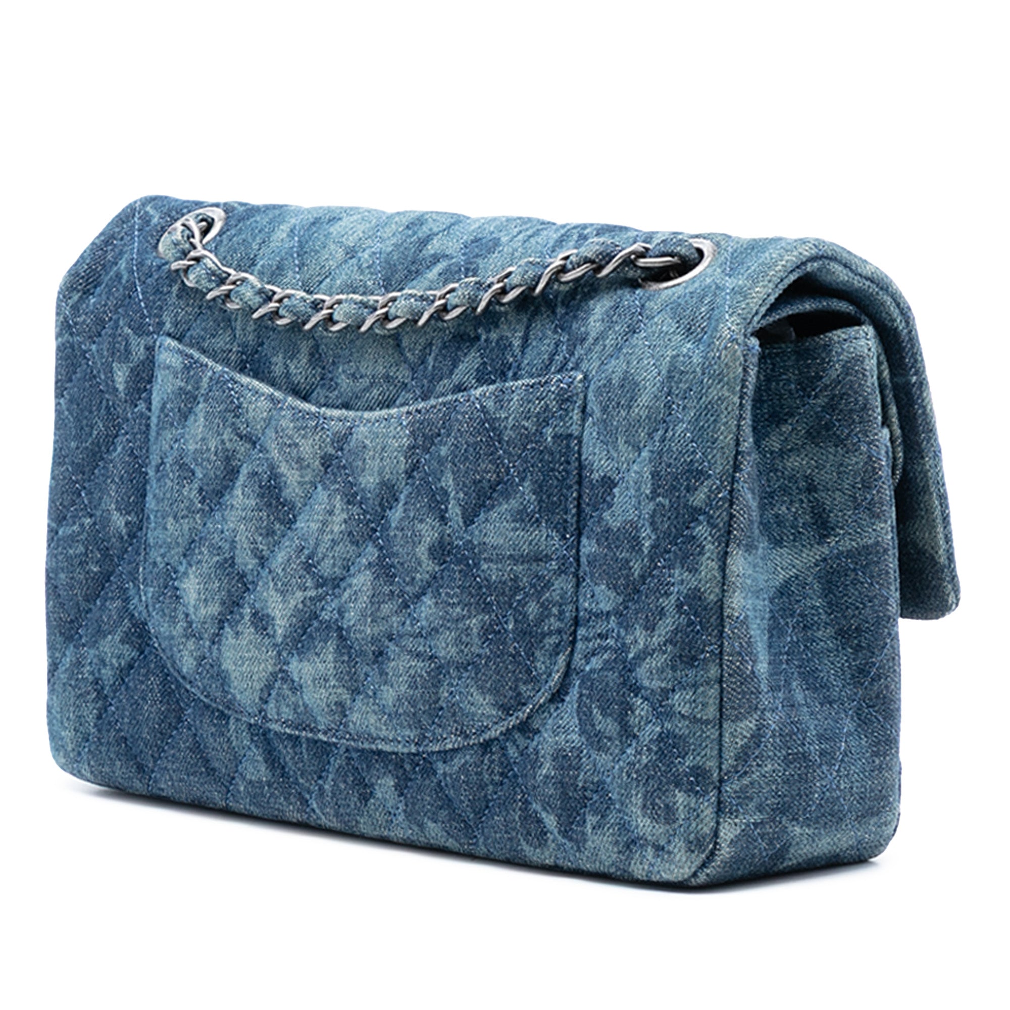 Chanel Medium Classic Denim Floral Double Flap - image 2