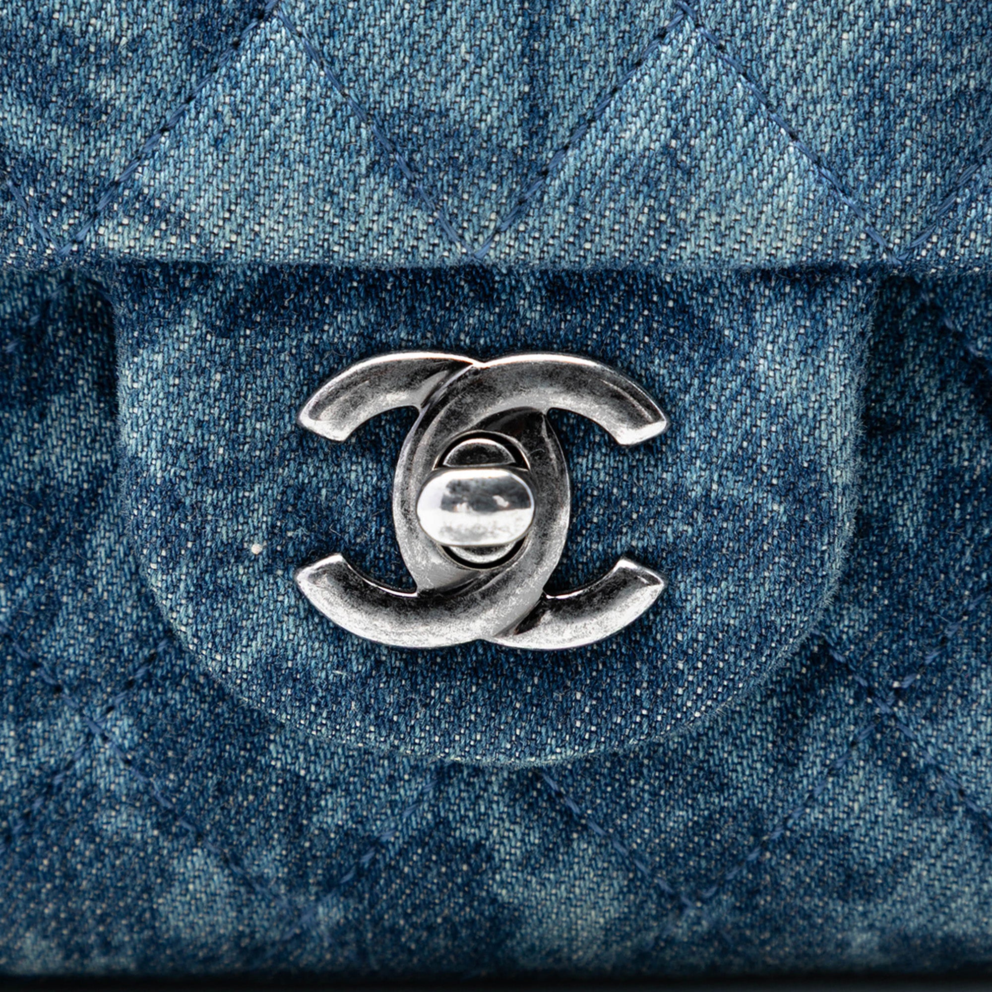 Chanel Medium Classic Denim Floral Double Flap - image 5