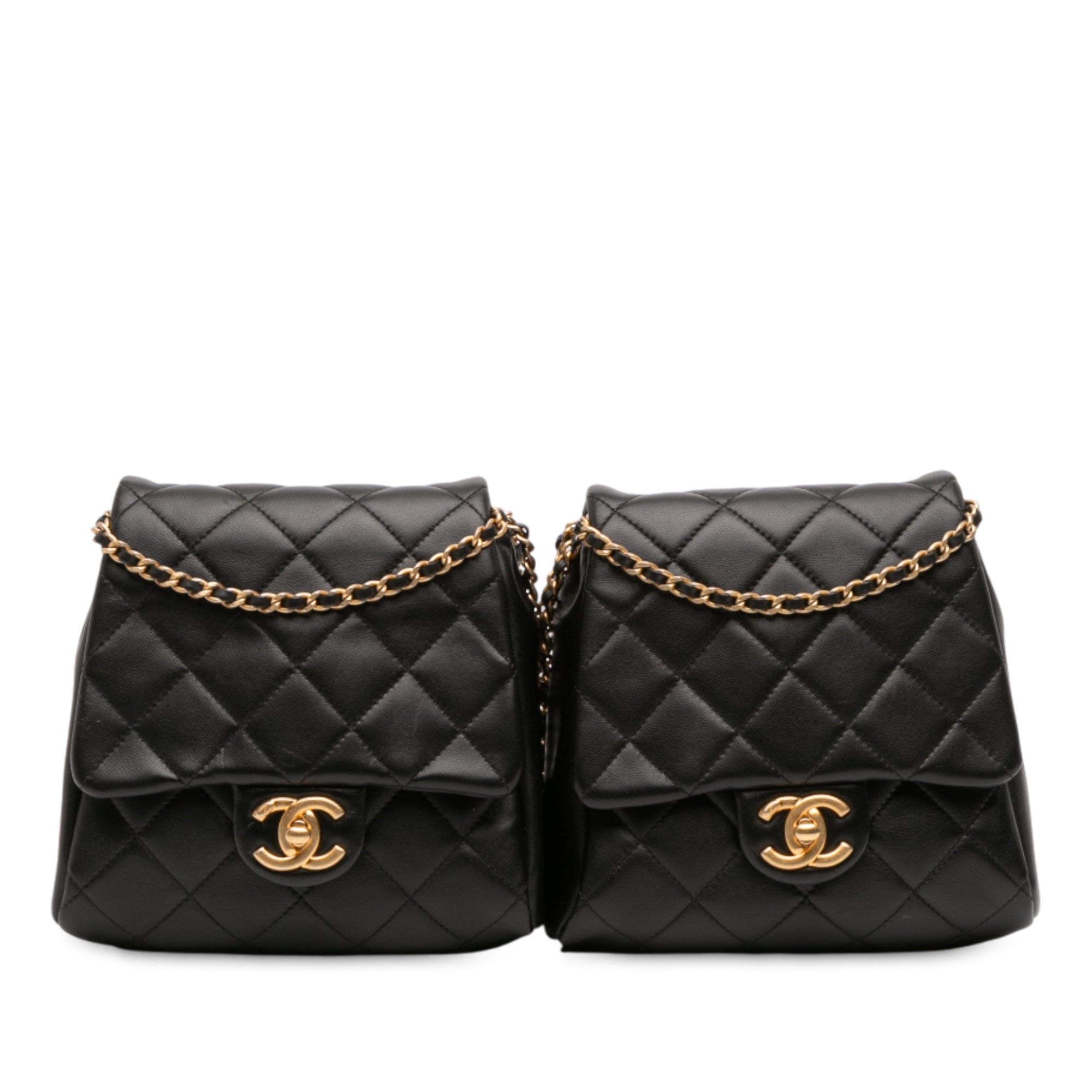 Chanel CC Quilted Lambskin Side Packs Crossbody - image 1