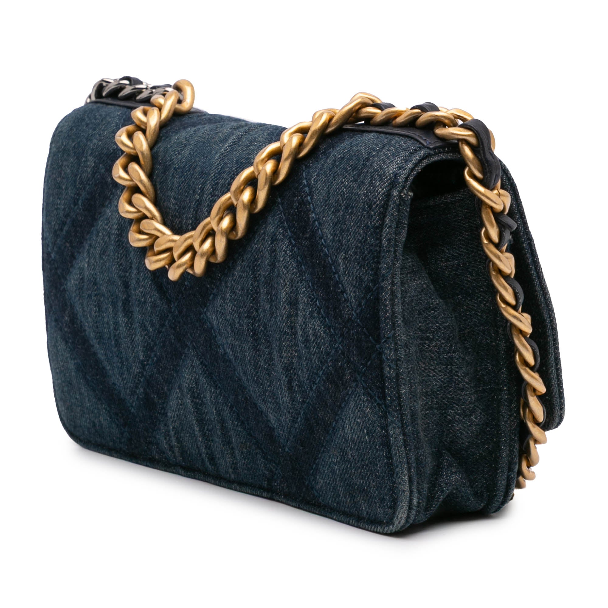 Chanel Denim 19 Flap Wallet On Chain - image 2