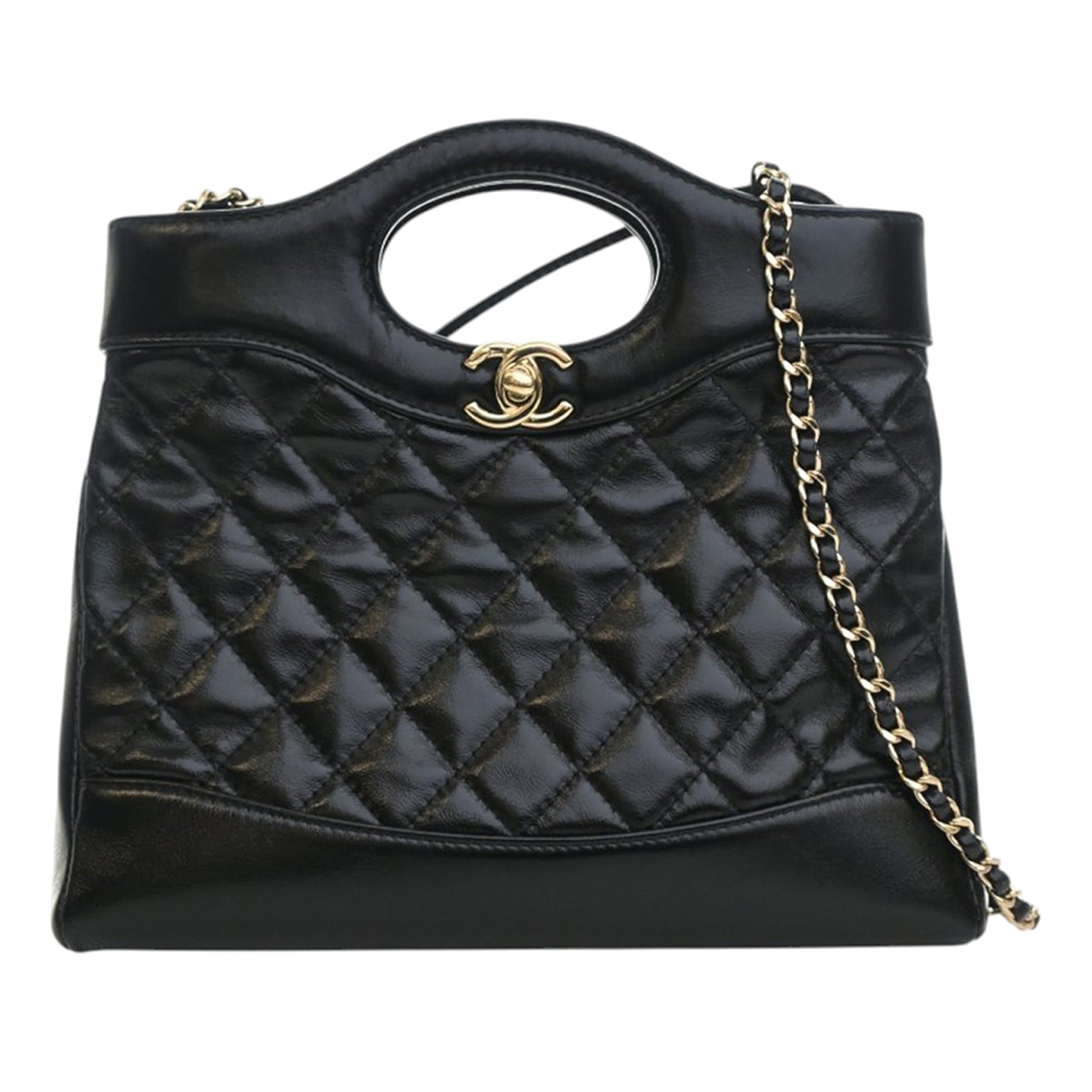 Chanel Mini Quilted Glazed Calfskin 31 Shopping Bag - image 1