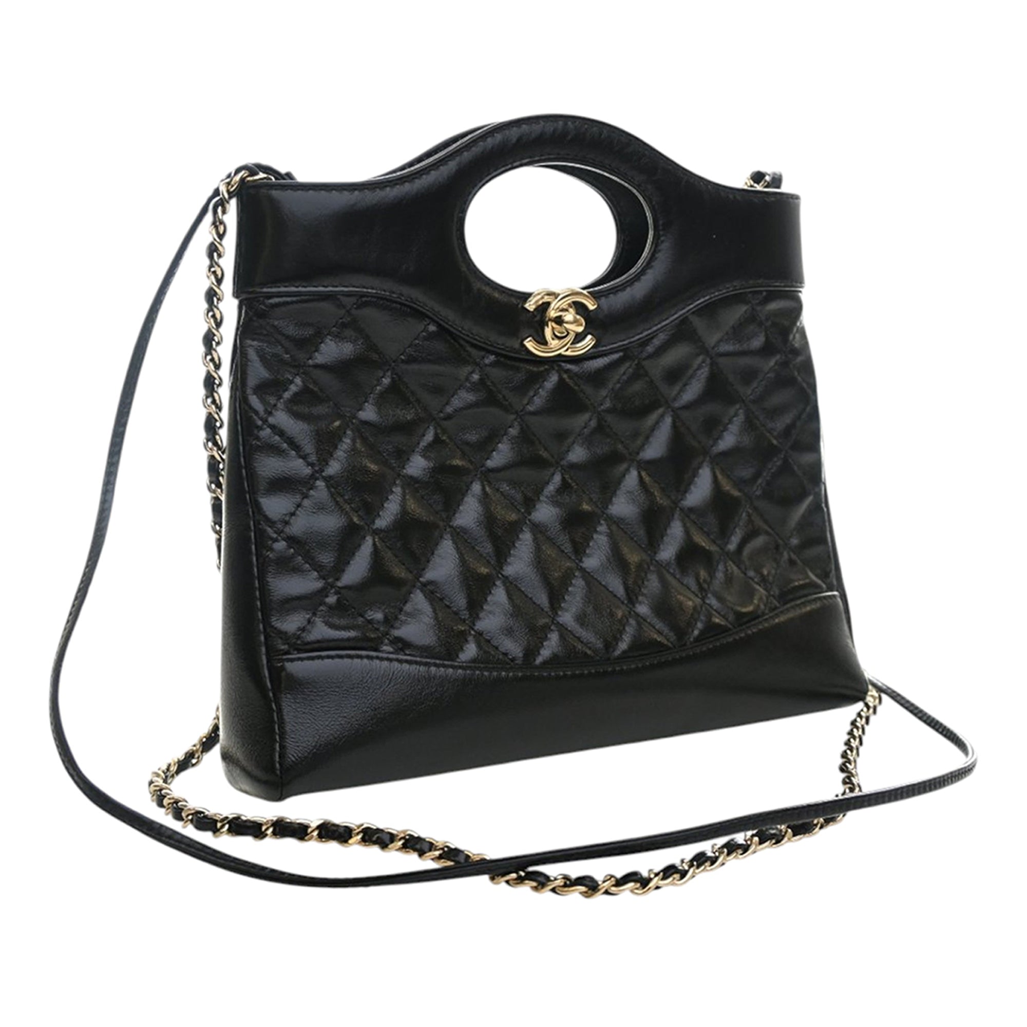 Chanel Mini Quilted Glazed Calfskin 31 Shopping Bag - image 2