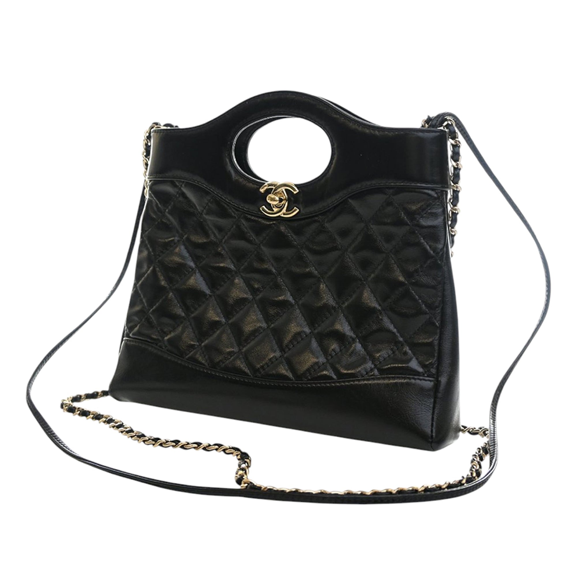 Chanel Mini Quilted Glazed Calfskin 31 Shopping Bag - image 3