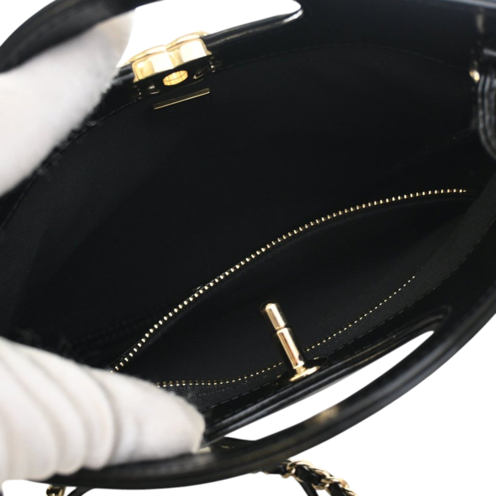 Chanel Mini Quilted Glazed Calfskin 31 Shopping Bag - image 6