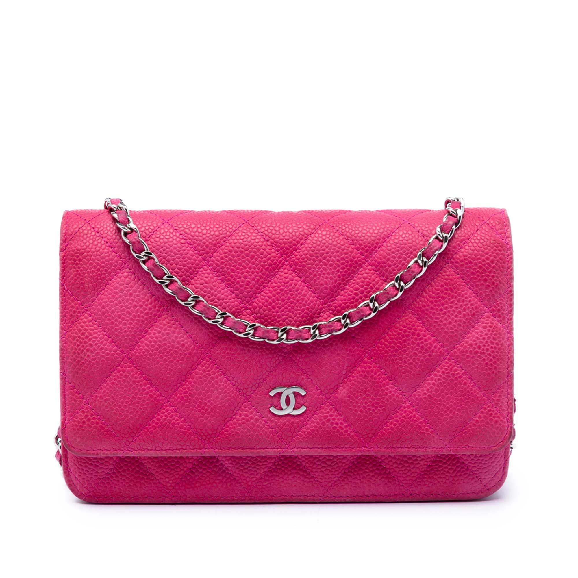 Chanel CC Quilted Caviar Wallet on Chain - image 1