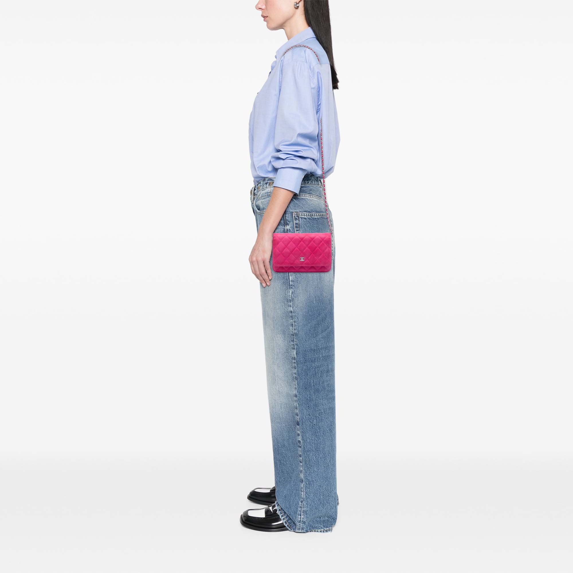 Chanel CC Quilted Caviar Wallet on Chain - image 6
