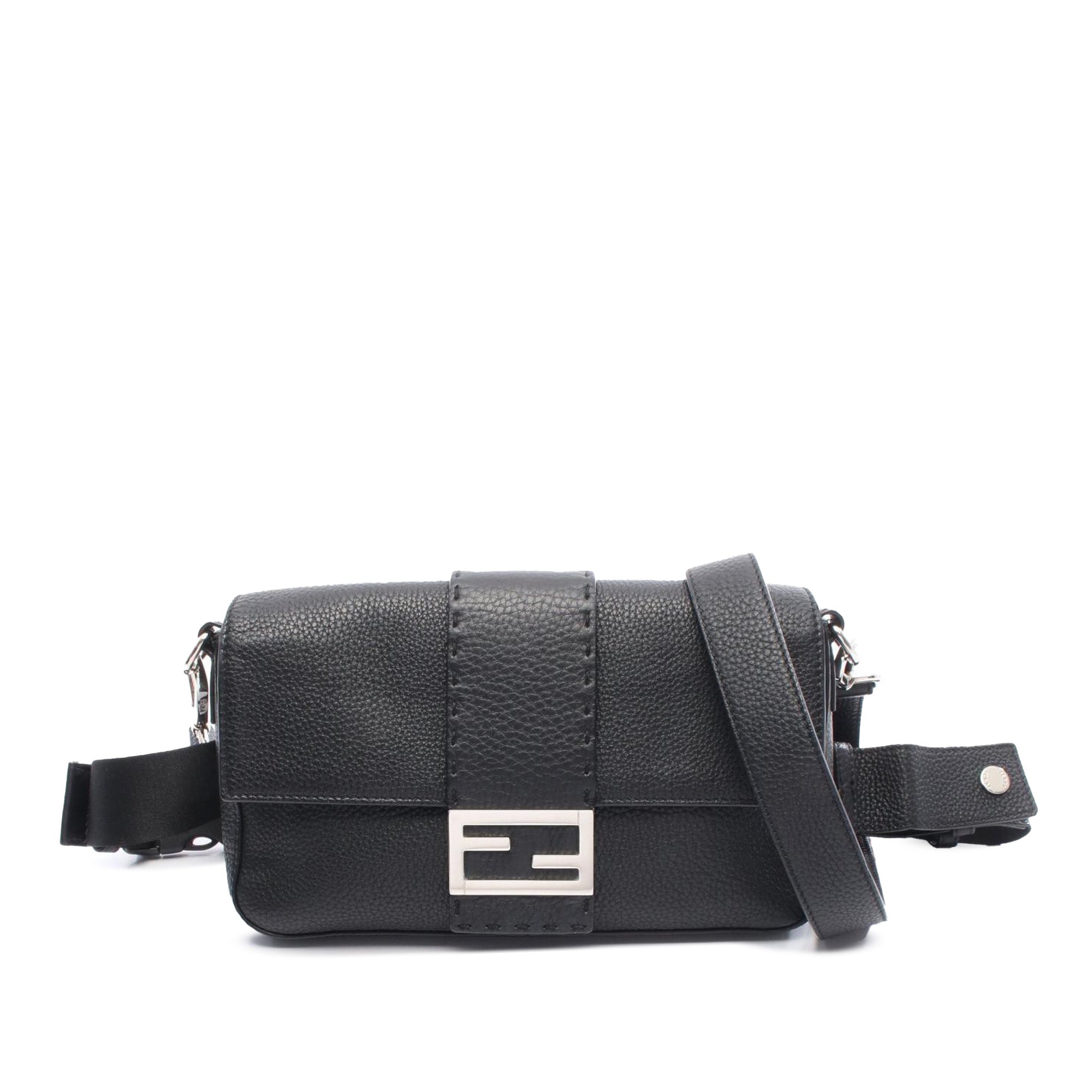 Fendi Leather Selleria Convertible Baguette Satchel - image 1
