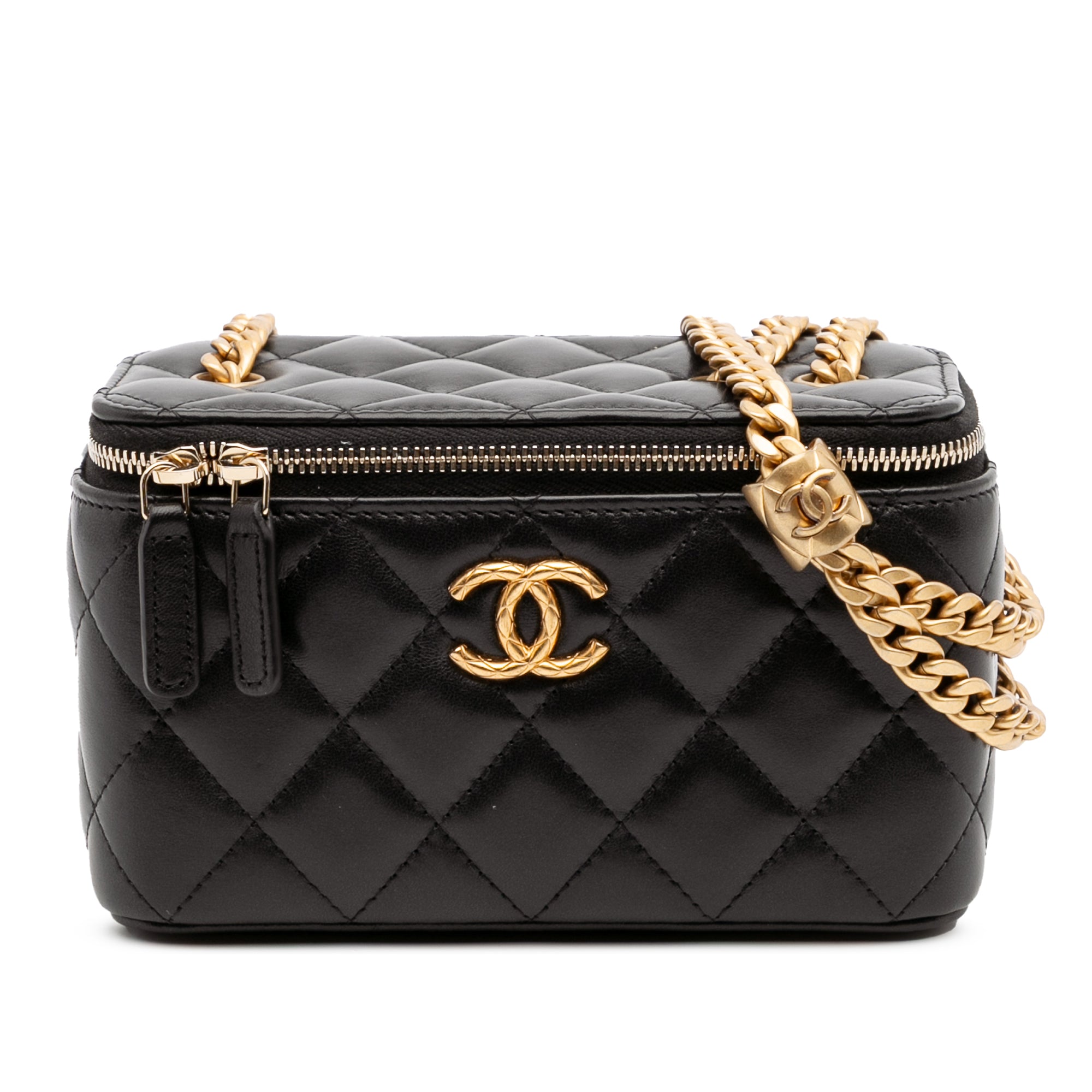 Chanel Small Quilted Lambskin Pillow Crush Vanity Case with Chain - image 1